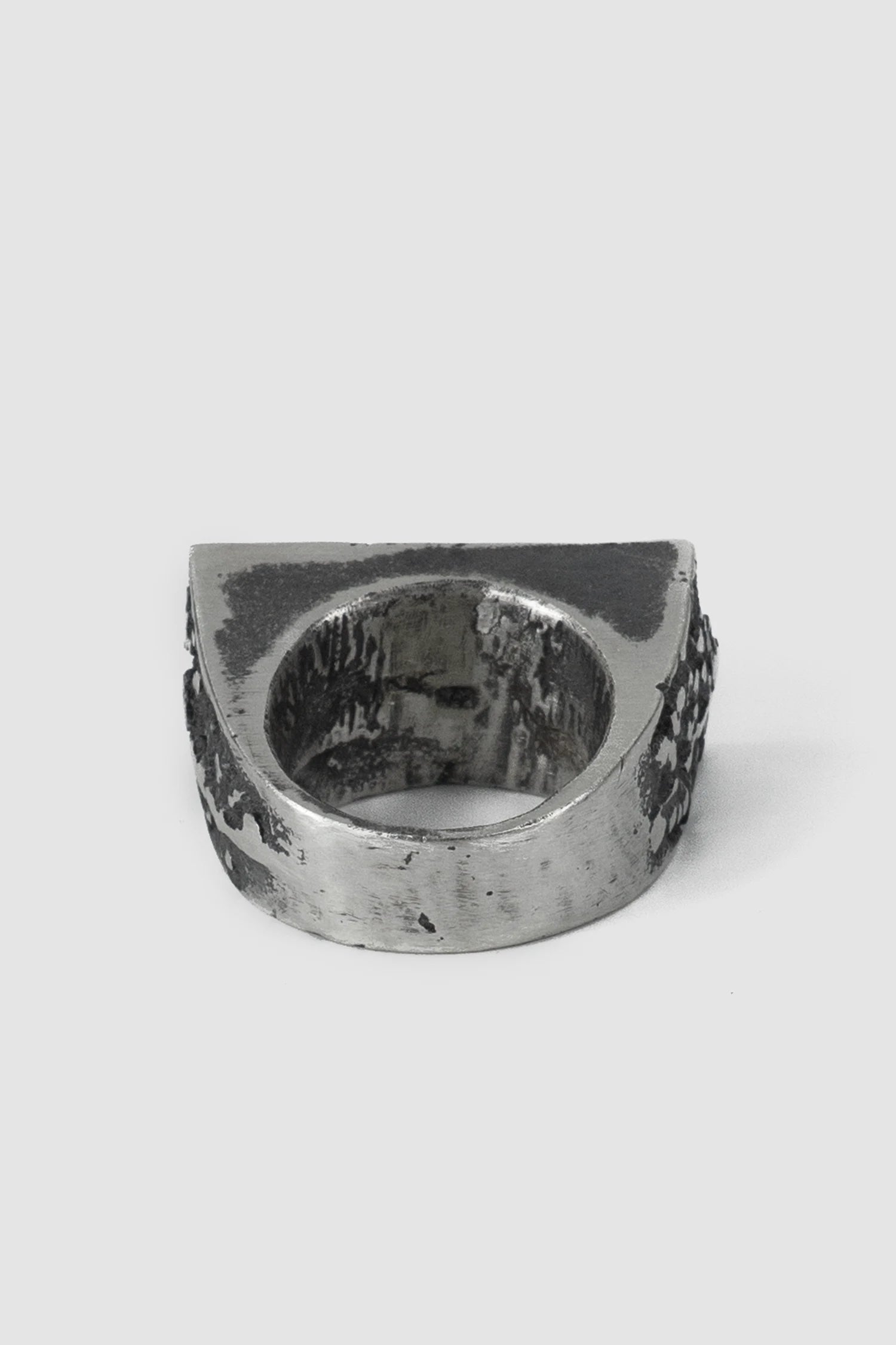 2819 Jewelry - back view of Brutalist Oxidized Silver Ring