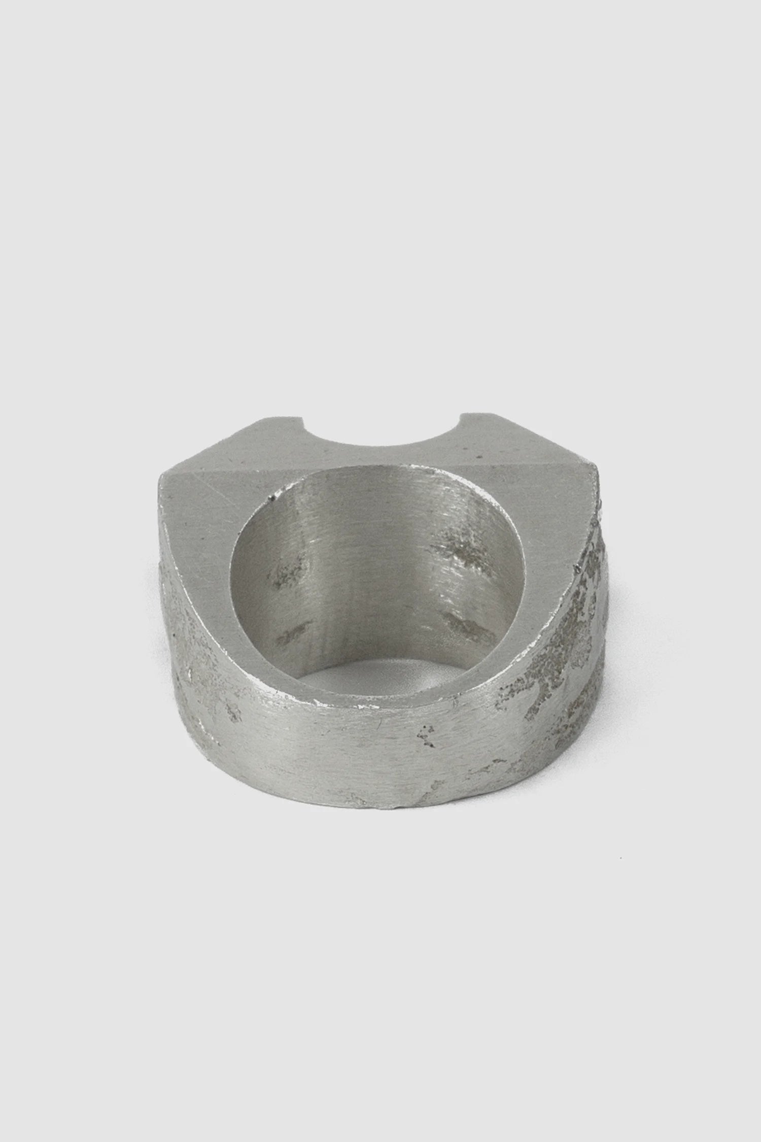 2819 Jewelry - back view of Mercury-Inspired Brutalist Silver Ring