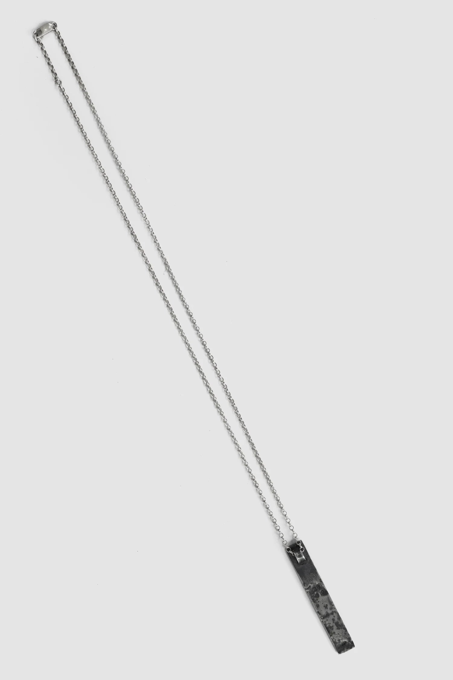 2819 Jewelry - back view of Oxidized Silver Pendant with Polished Line