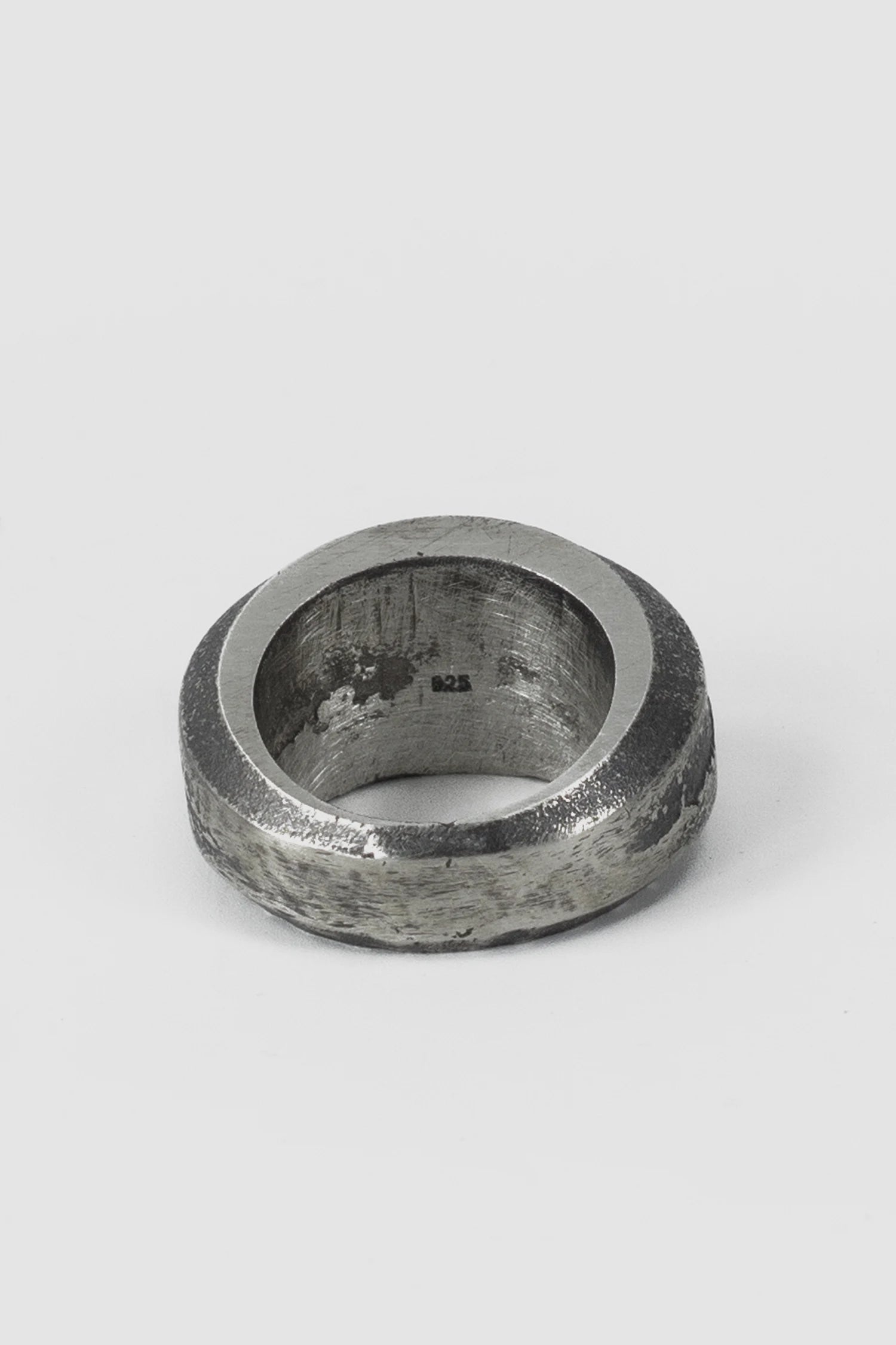 2819 Jewelry - back view of Oxidized Silver Ring with Flat Dome Profile