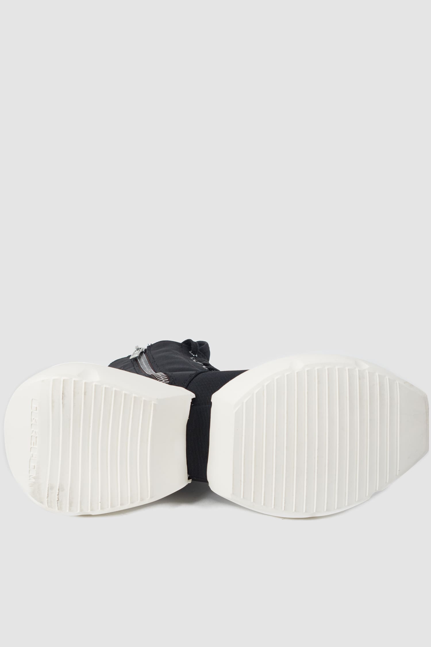 Rick Owens DRKSHDW - sole view of the black Army Split Sole Sneaker.