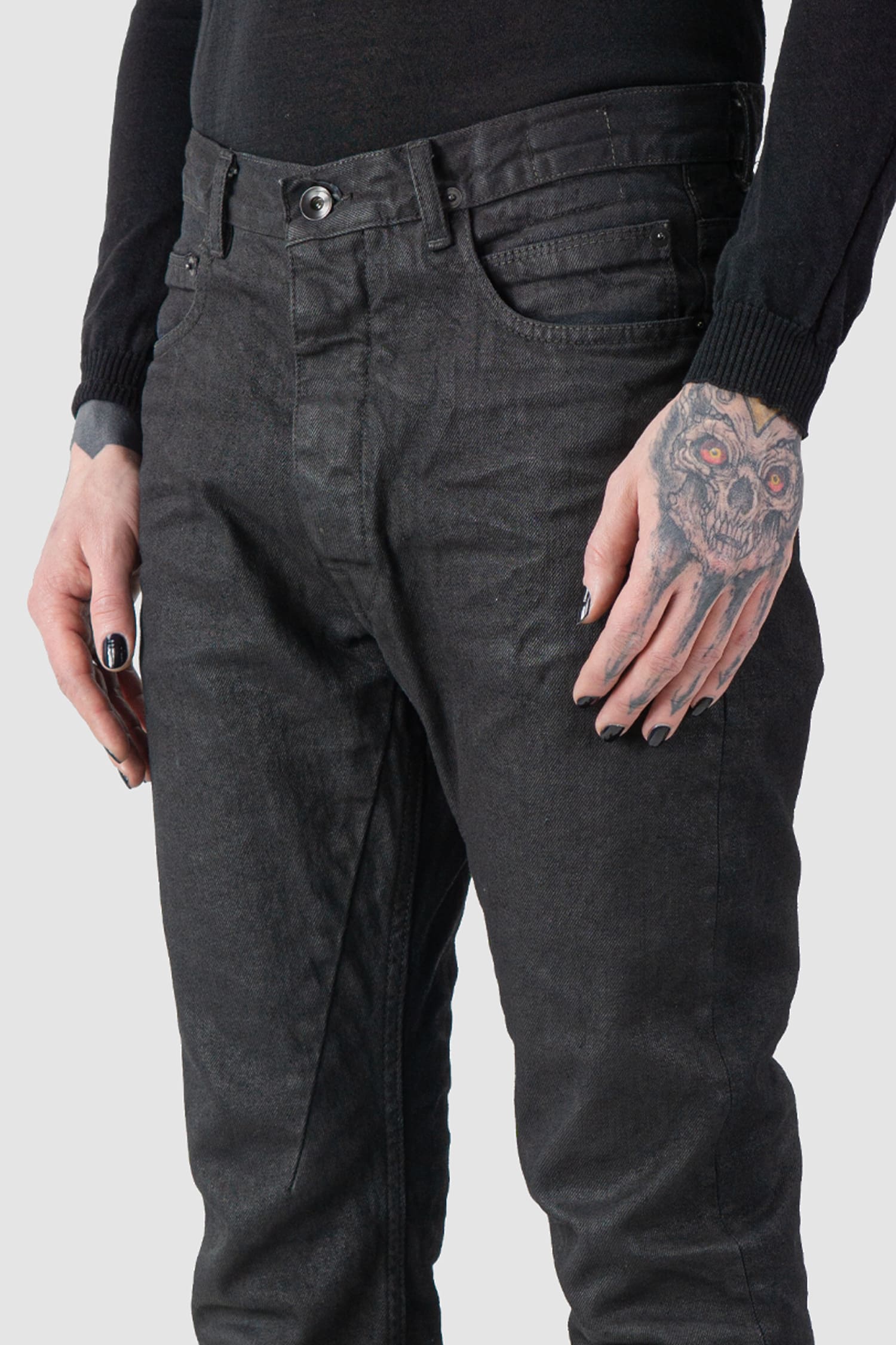 Rick Owens DRKSHDW - Torrence Cropped Waxed Denim Jeans
