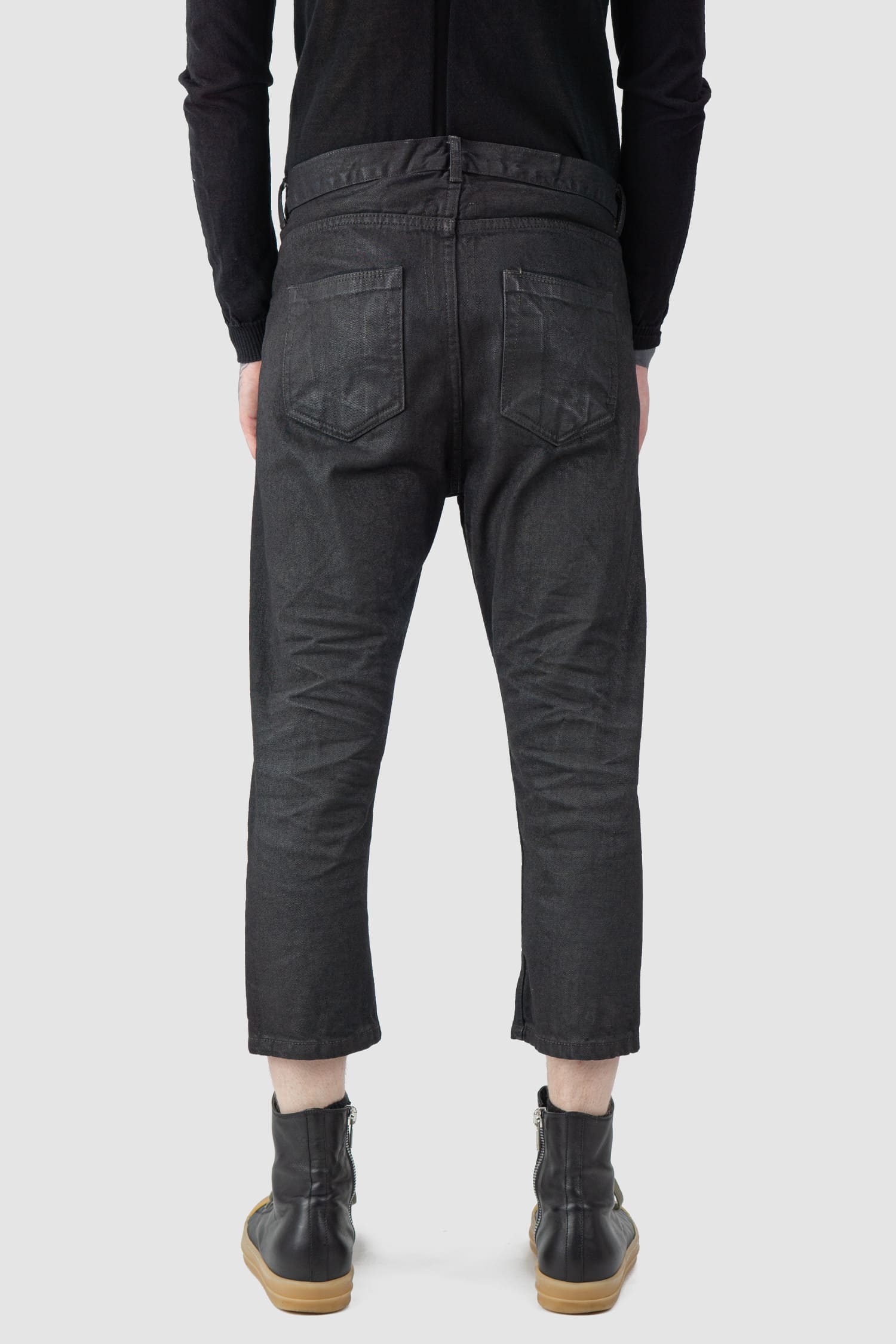 Rick Owens DRKSHDW - Torrence Cropped Waxed Denim Jeans