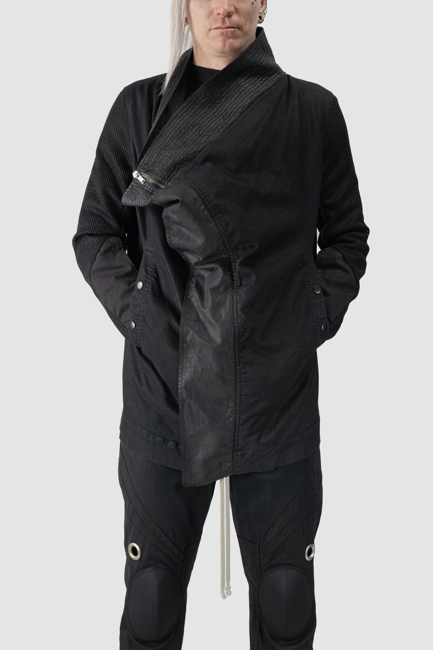 Rick Owens DRKSHDW - Waxed Denim & Perforated Exploder Jacket
