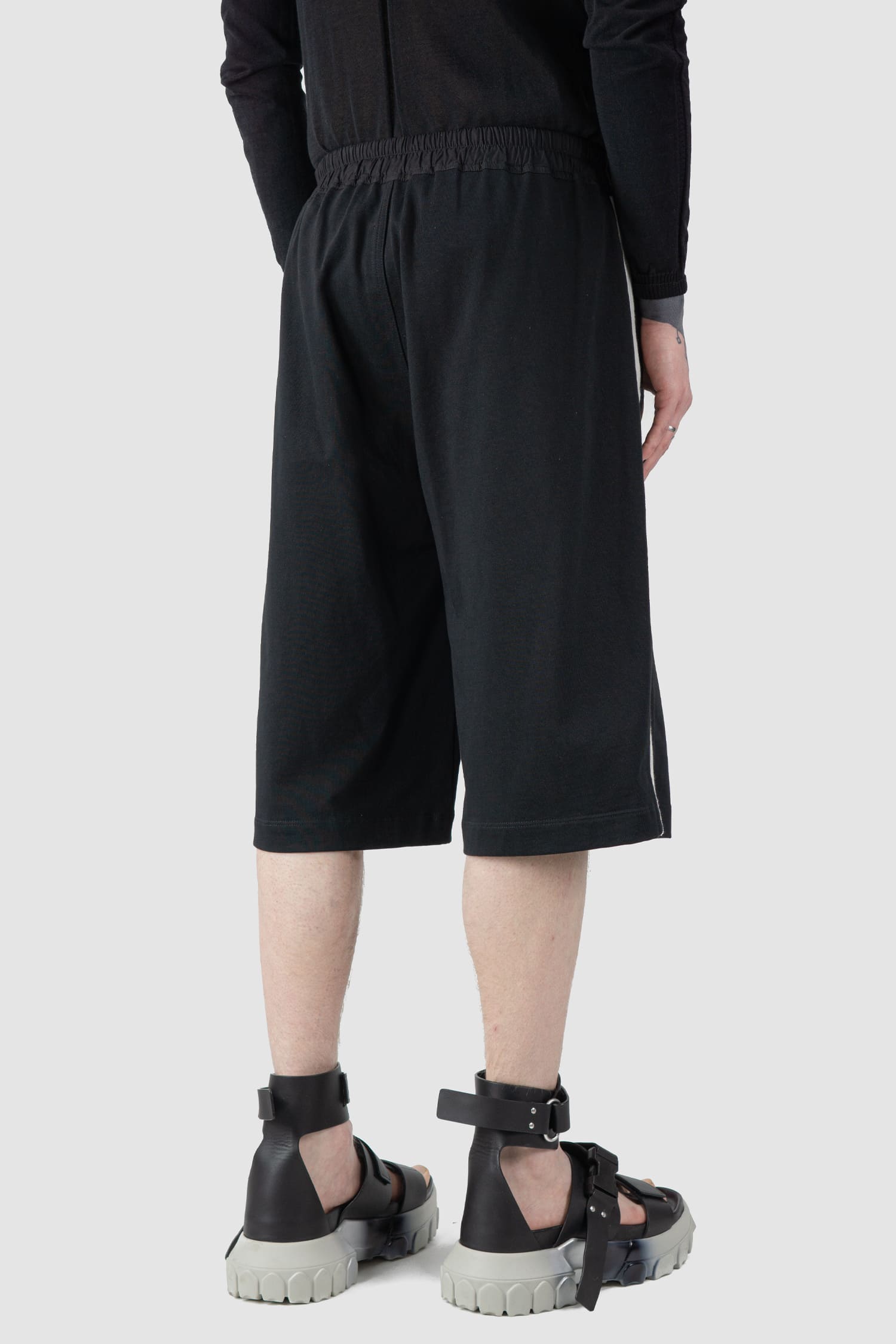 Rick Owens - Karloff Drawstring Cotton Shorts with Side Stripes