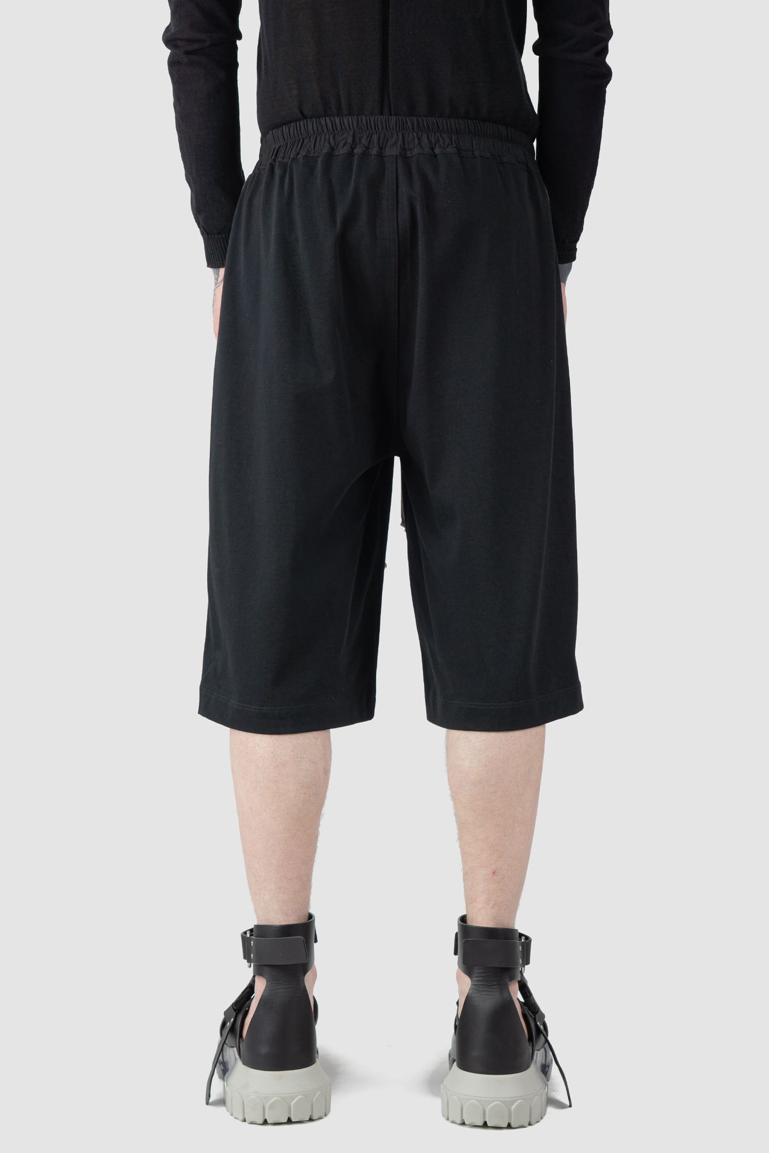 Rick Owens - Karloff Drawstring Cotton Shorts with Side Stripes