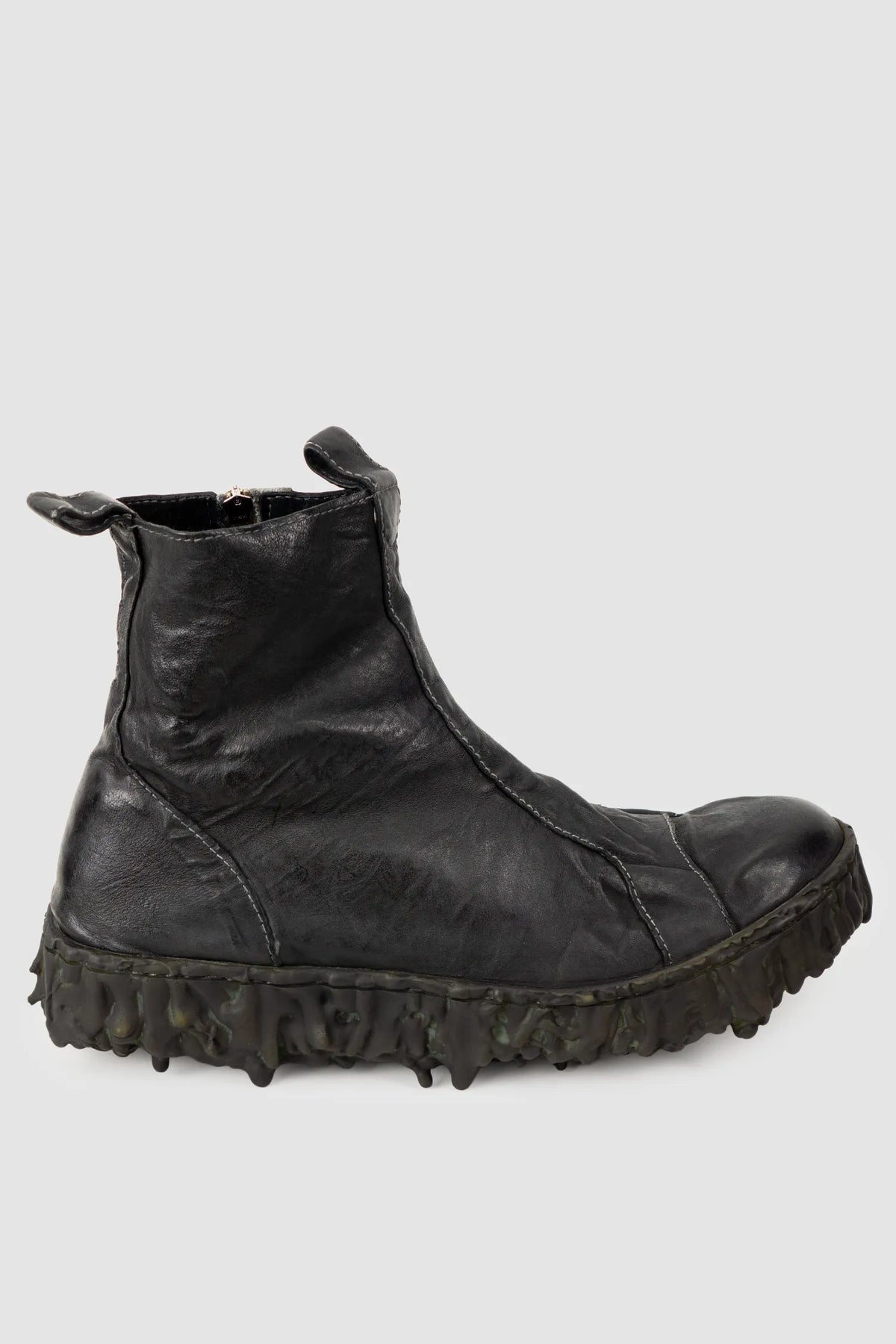 Culture of Brave - Black Chelsea Leather Sneaker - Melt Seal - right outside view Culture of Brave - Black Chelsea Leather Sneaker - Melt Seal - right outside view