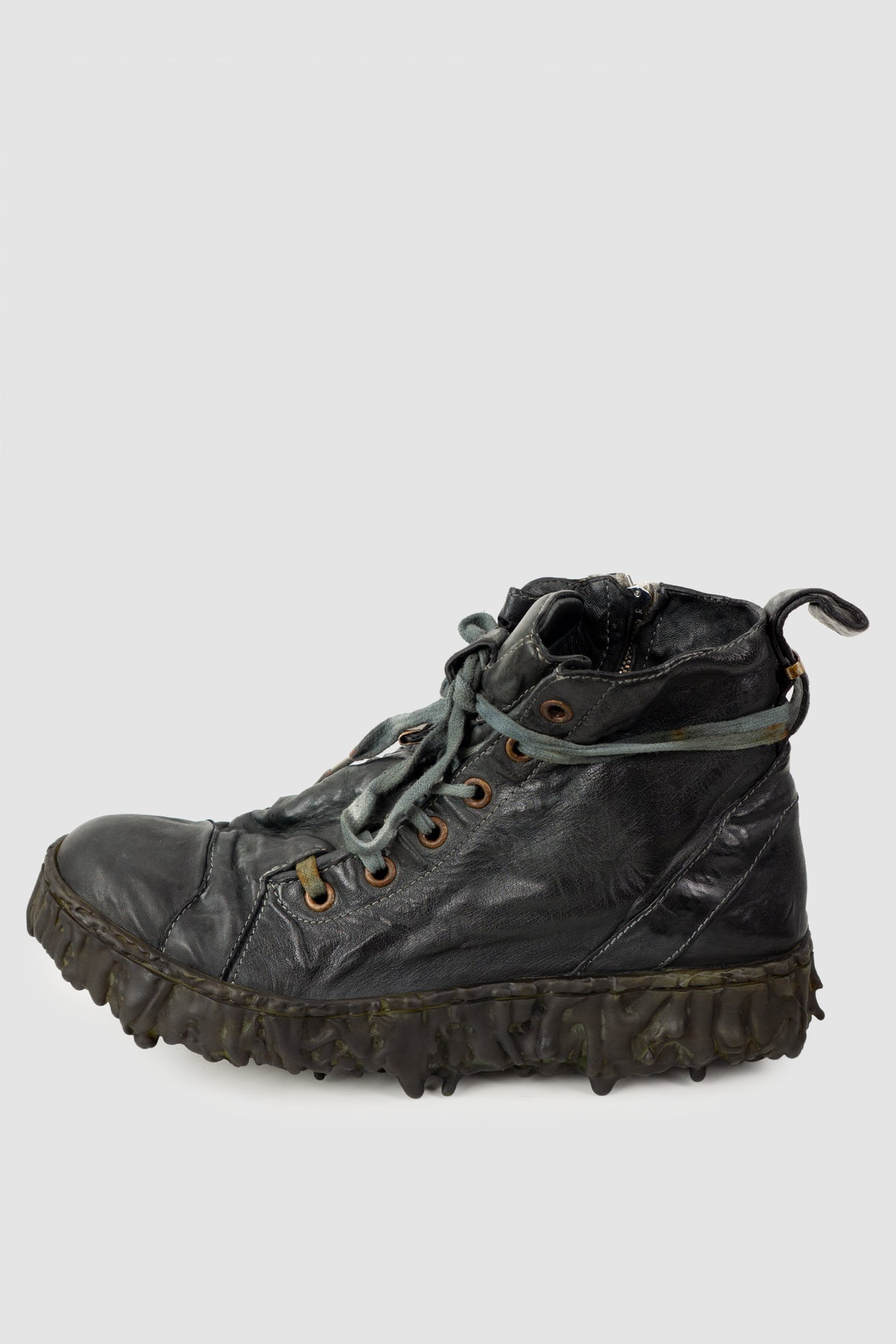 Culture of Brave - Men's Black Slate Leather Sneaker - Melt Dan - Left outside view Culture of Brave - Men's Black Slate Leather Sneaker - Melt Dan - Left outside view