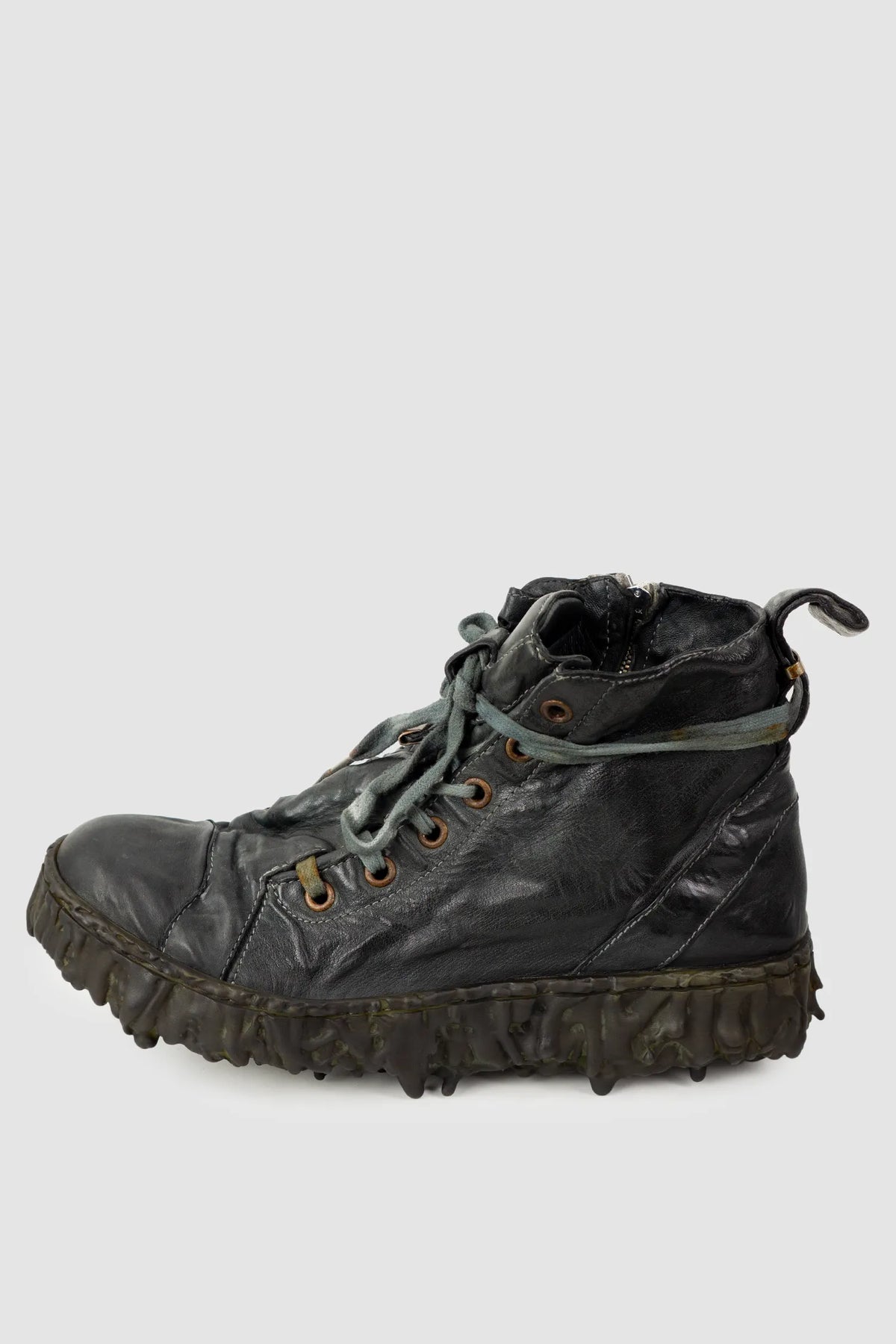 Culture of Brave - Black Slate Leather Sneaker - Melt Dan - left outside view Culture of Brave - Black Slate Leather Sneaker - Melt Dan - left outside view
