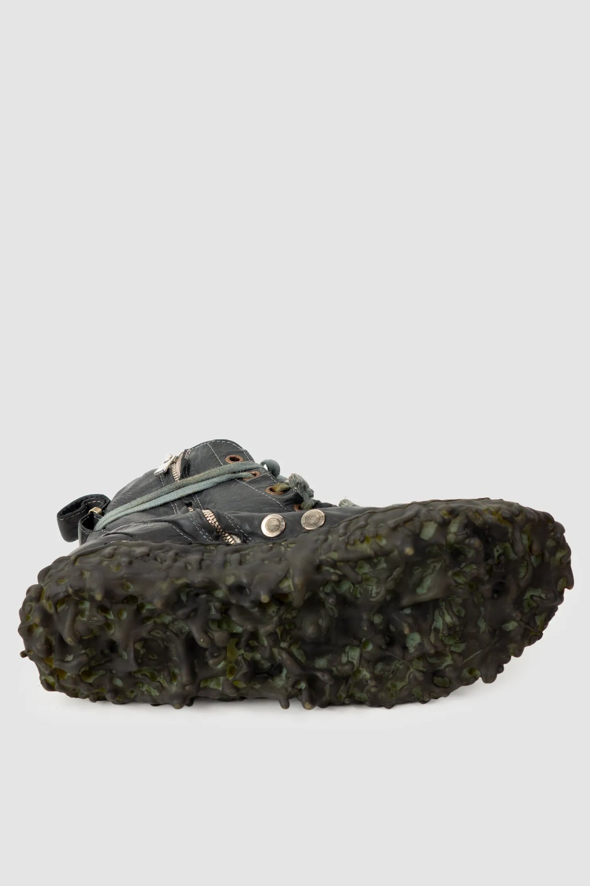 Culture of Brave - Black Slate Leather Sneaker - Melt Dan - left sole view Culture of Brave - Black Slate Leather Sneaker - Melt Dan - left sole view