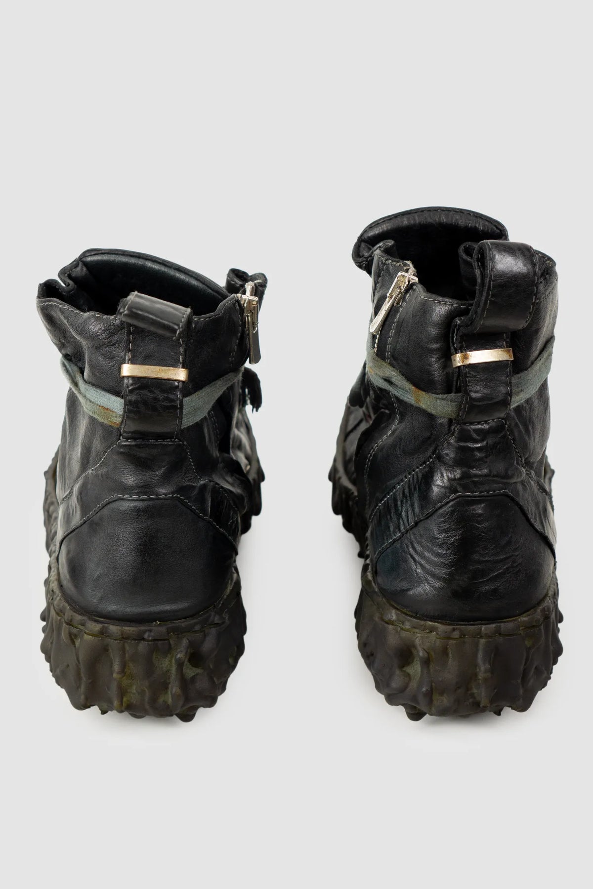 Culture of Brave - Black Slate Leather Sneaker - Melt Dan - Pair back view Culture of Brave - Black Slate Leather Sneaker - Melt Dan - Pair back view