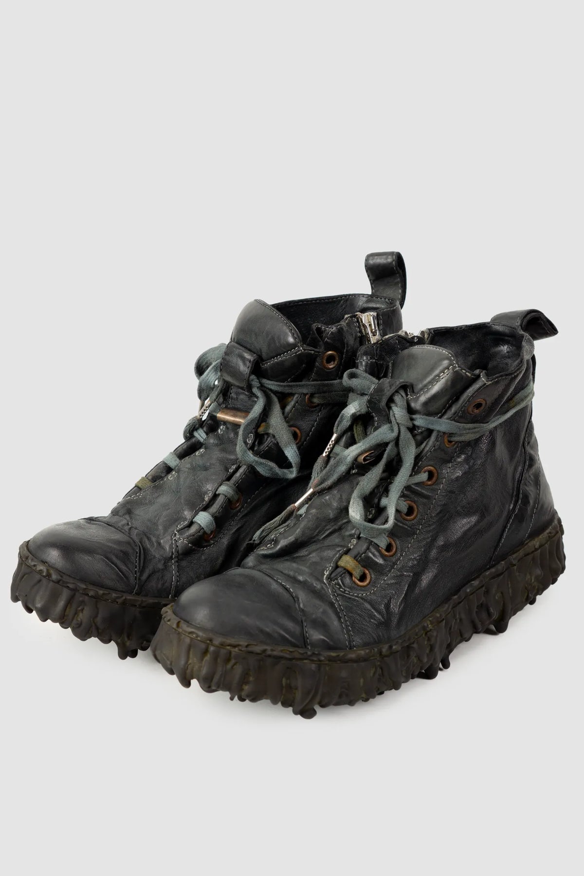 Culture of Brave - Black Slate Leather Sneaker - Melt Dan - Pair front left view - MONO-KROM | Gallery Culture of Brave - Black Slate Leather Sneaker - Melt Dan - Pair front left view - MONO-KROM | Gallery