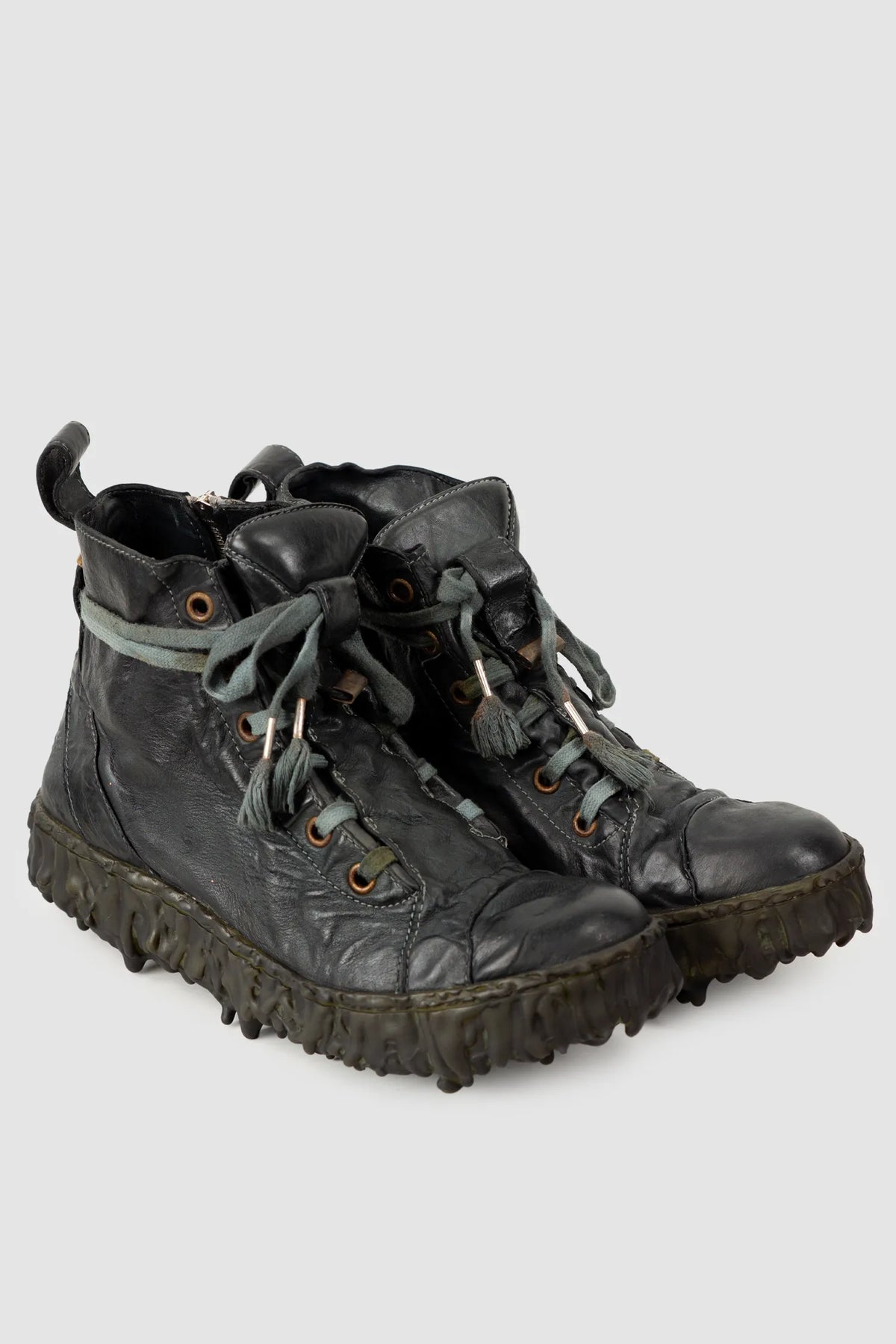 Culture of Brave - Black Slate Leather Sneaker - Melt Dan - Pair front right view - MONO-KROM | Gallery Culture of Brave - Black Slate Leather Sneaker - Melt Dan - Pair front right view - MONO-KROM | Gallery
