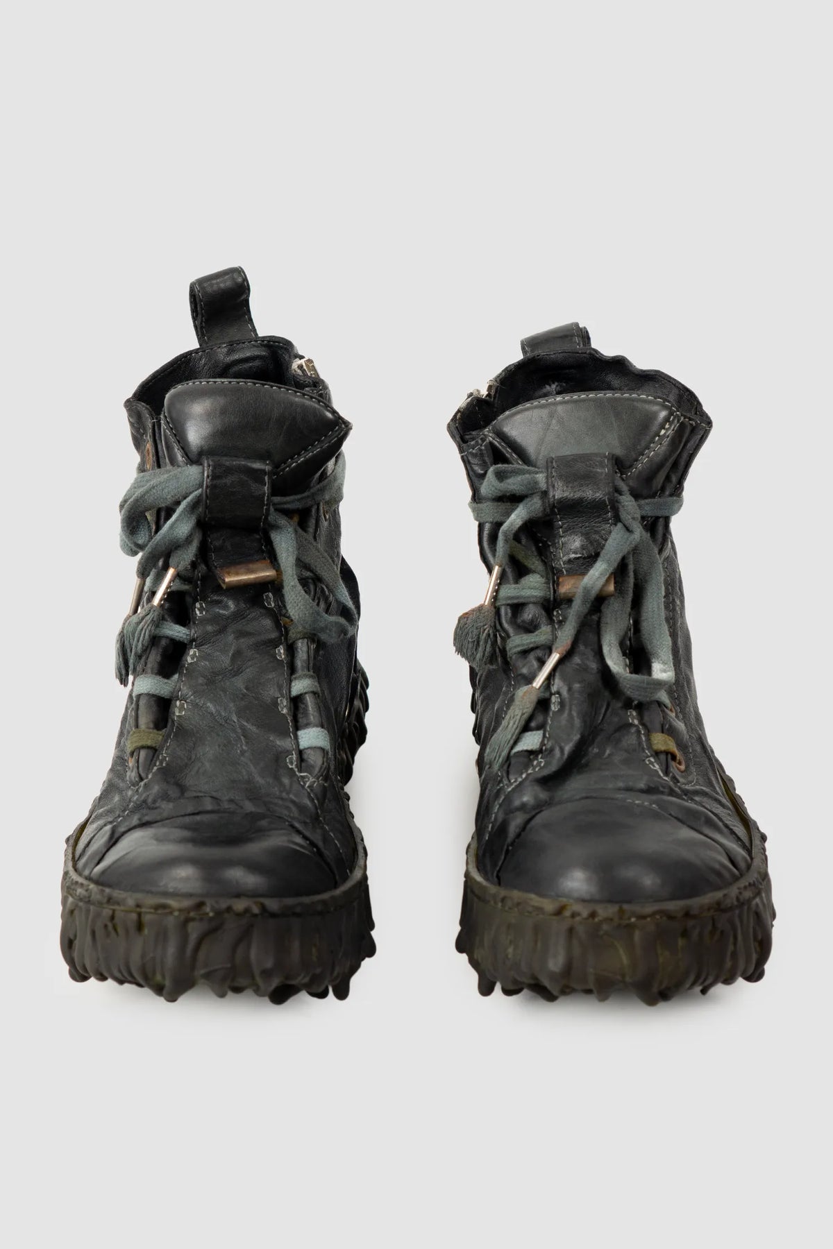 Culture of Brave - Black Slate Leather Sneaker - Melt Dan - Pair front view Culture of Brave - Black Slate Leather Sneaker - Melt Dan - Pair front view