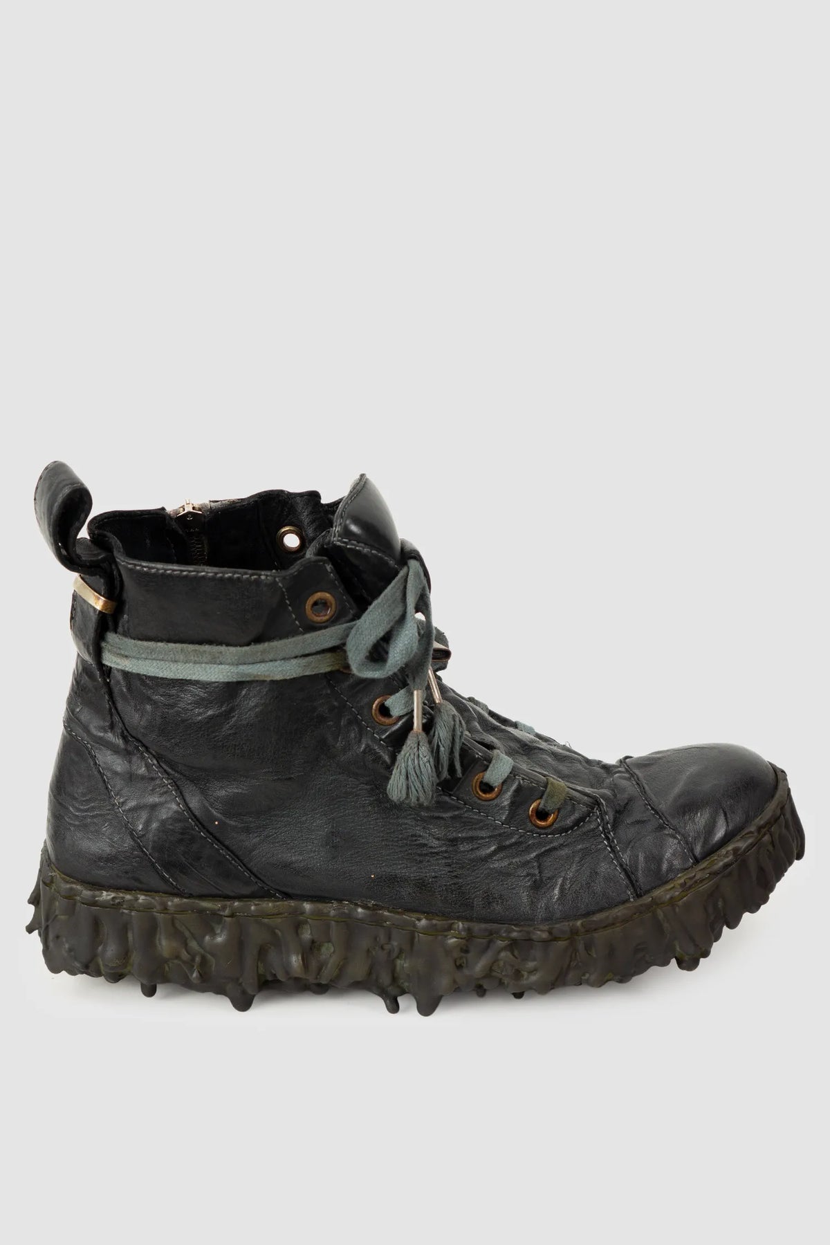 Culture of Brave - Black Slate Leather Sneaker - Melt Dan - right outside view Culture of Brave - Black Slate Leather Sneaker - Melt Dan - right outside view