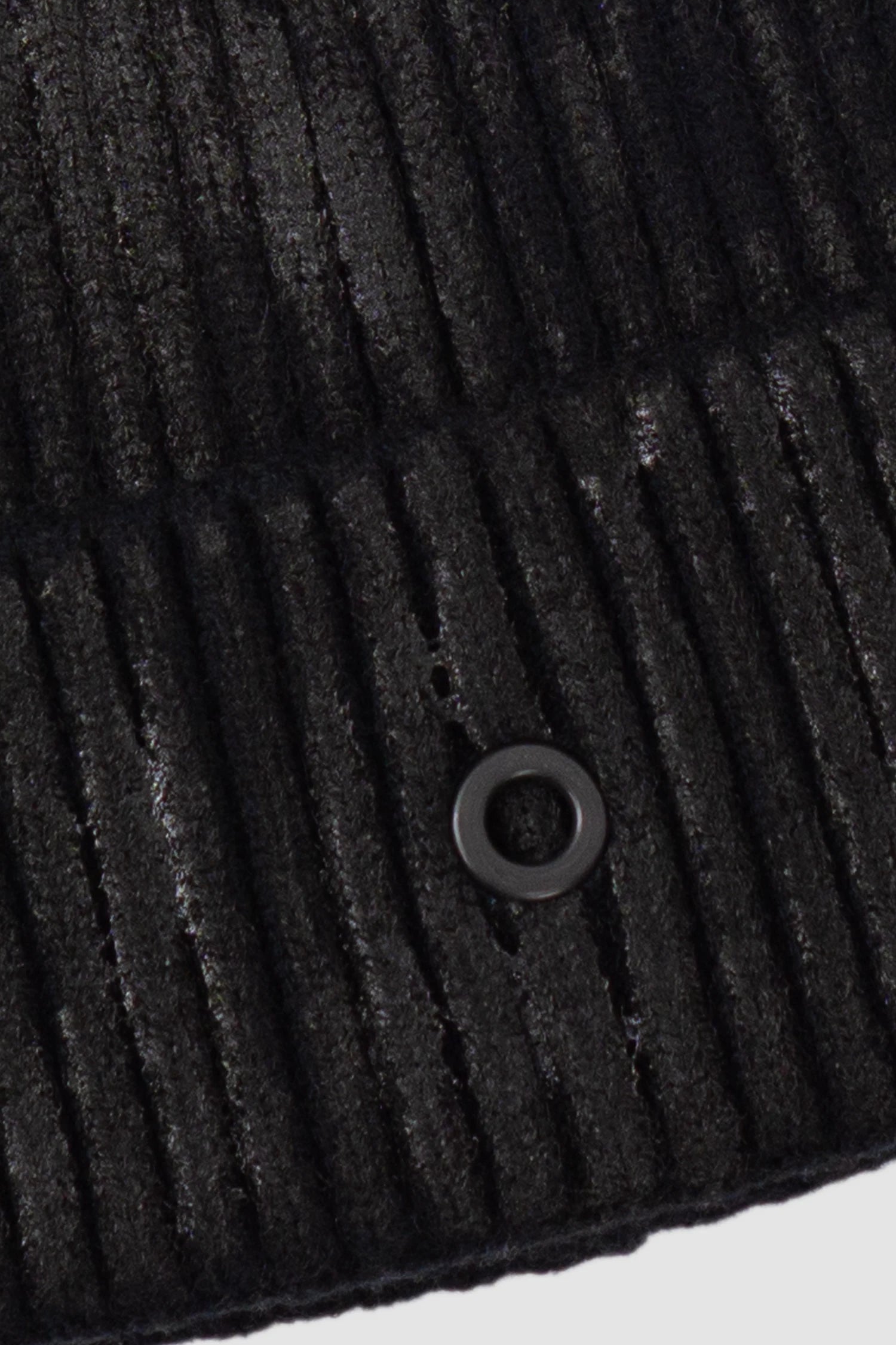Gall Laboratories by Justin Gall - item detail view of men’s Black Tar-Coated Cotton Nylon Knit Beanie