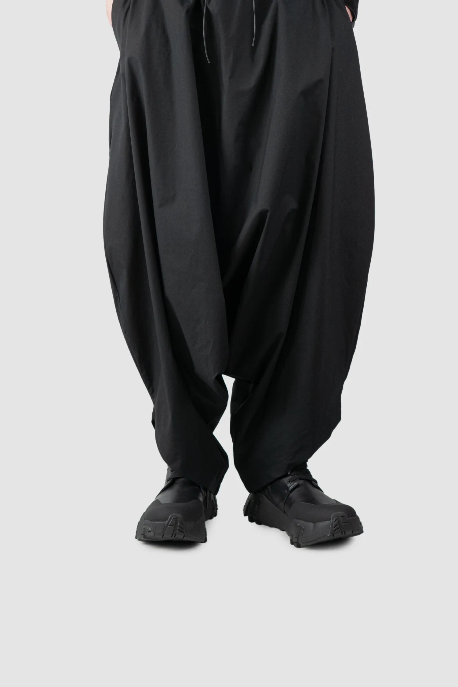 Gall Laboratories by Justin Gall - Men’s Black Vegan High-Zip 15-Eyelet Boots “Mongrel Max” model front view