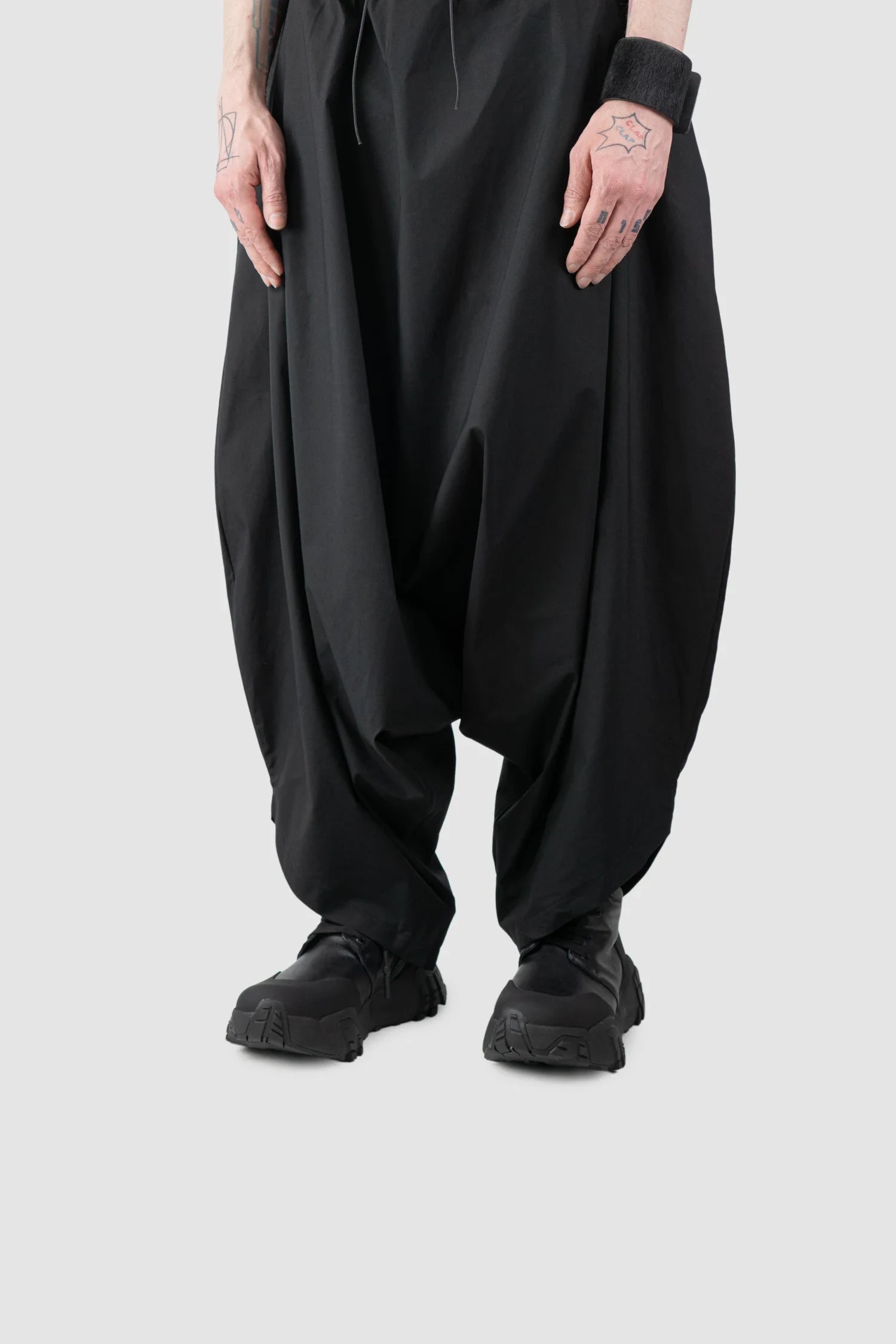 Gall Laboratories by Justin Gall - Men’s Black Vegan High-Zip 15-Eyelet Boots “Mongrel Max” model side view