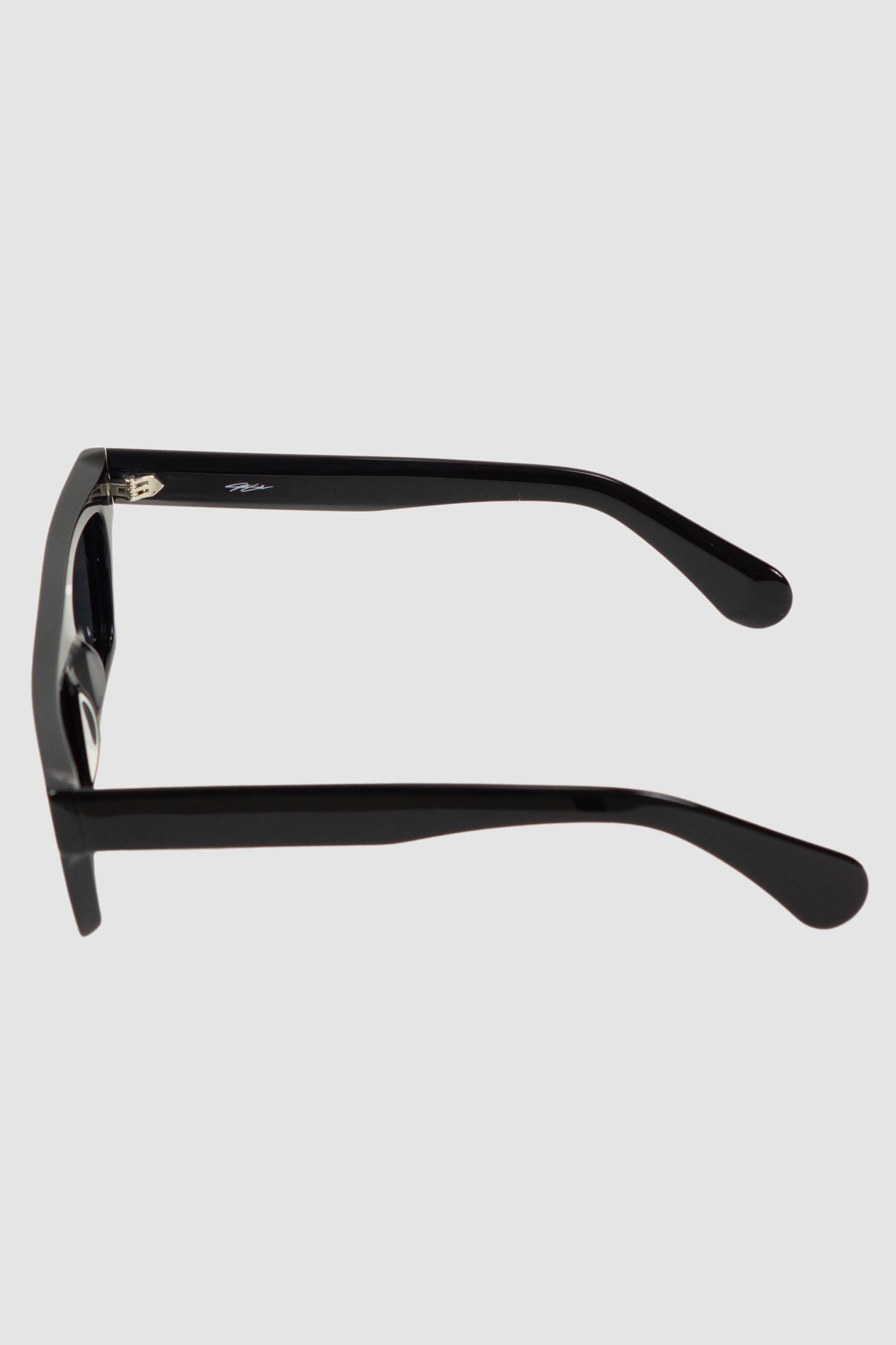 Gall Laboratories by Justin Gall - left view of black Acetate Straight Brim Aviator Sunglasses