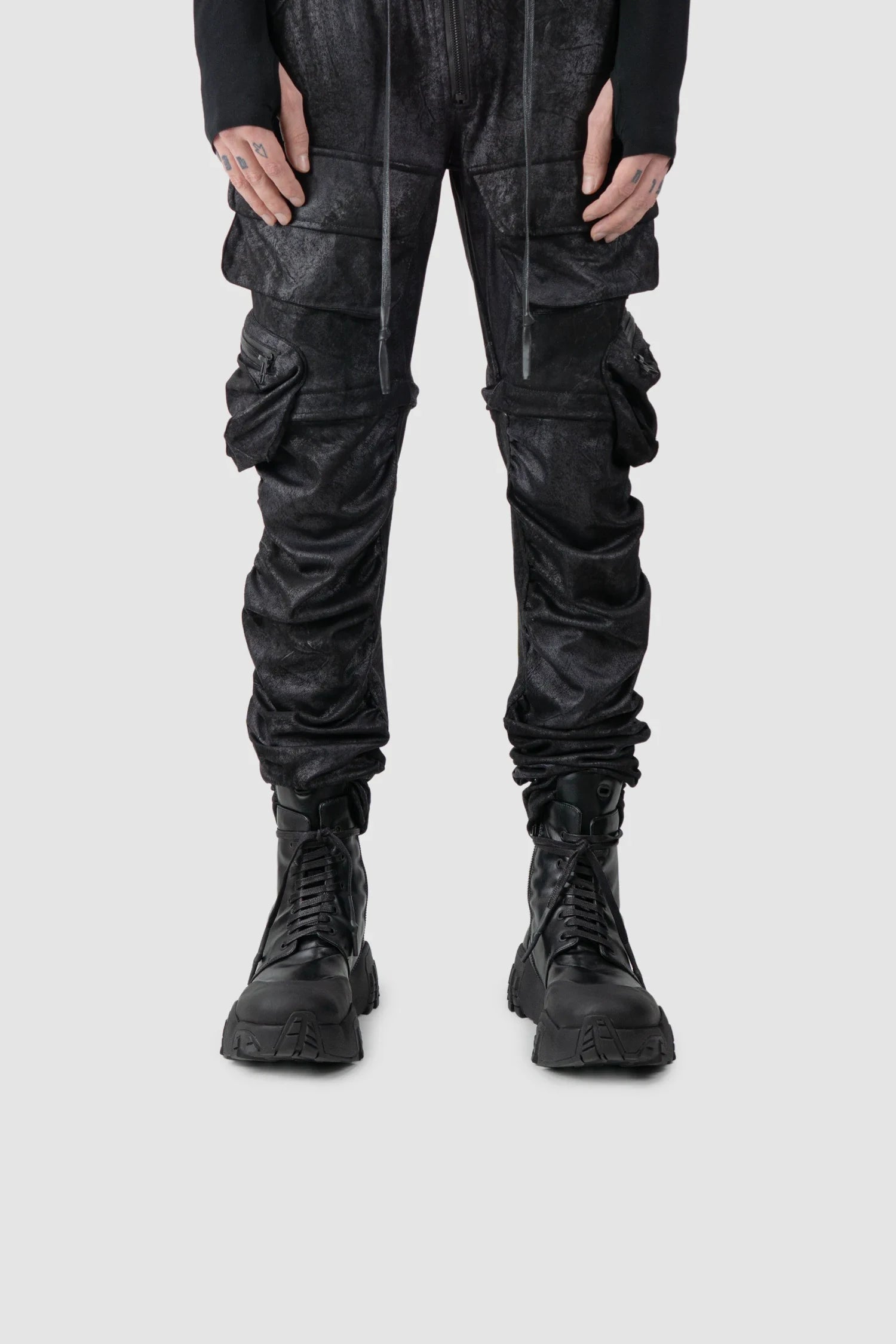 Schwarze Vegane Mongrel Geo-Zip Knöchel Stiefel