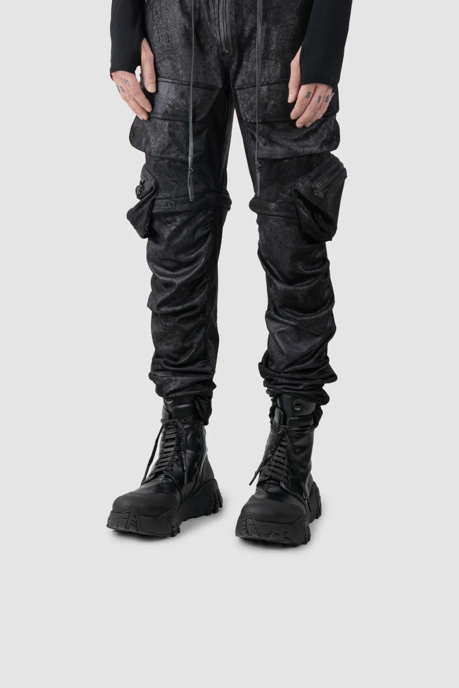 Schwarze Vegane Mongrel Geo-Zip Knöchel Stiefel