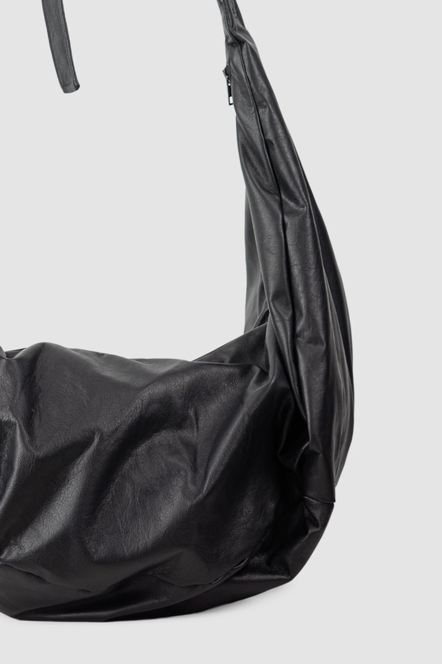 La Haine Inside Us - Men’s Black Nappa Leather Sling Bag right detail view