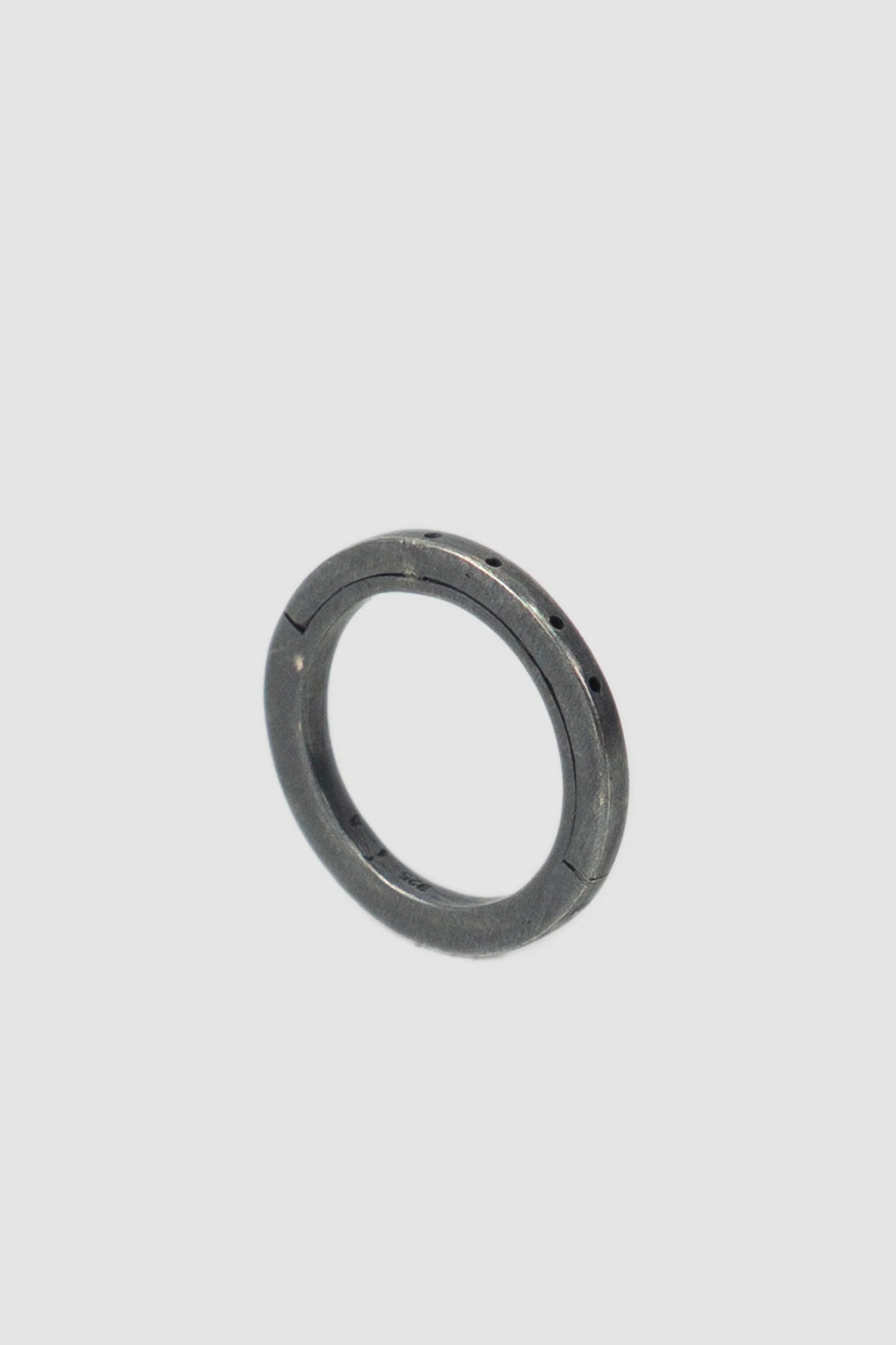 Parts of Four – Black Sterling Silver 4 Hole Sistema Ring 2 mm - standing right view Parts of Four – Black Sterling Silver 4 Hole Sistema Ring 2 mm - standing right view