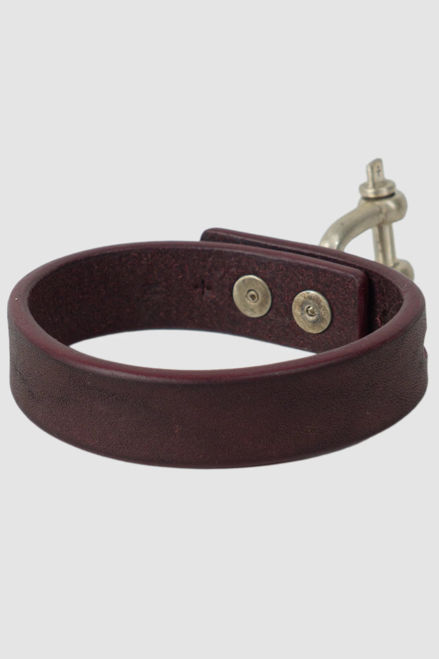 Parts of Four - Burgundy Leather Sterling Silver Restraint Charm Bracelet 15 mm - back right view Parts of Four - Burgundy Leather Sterling Silver Restraint Charm Bracelet 15 mm - back right view