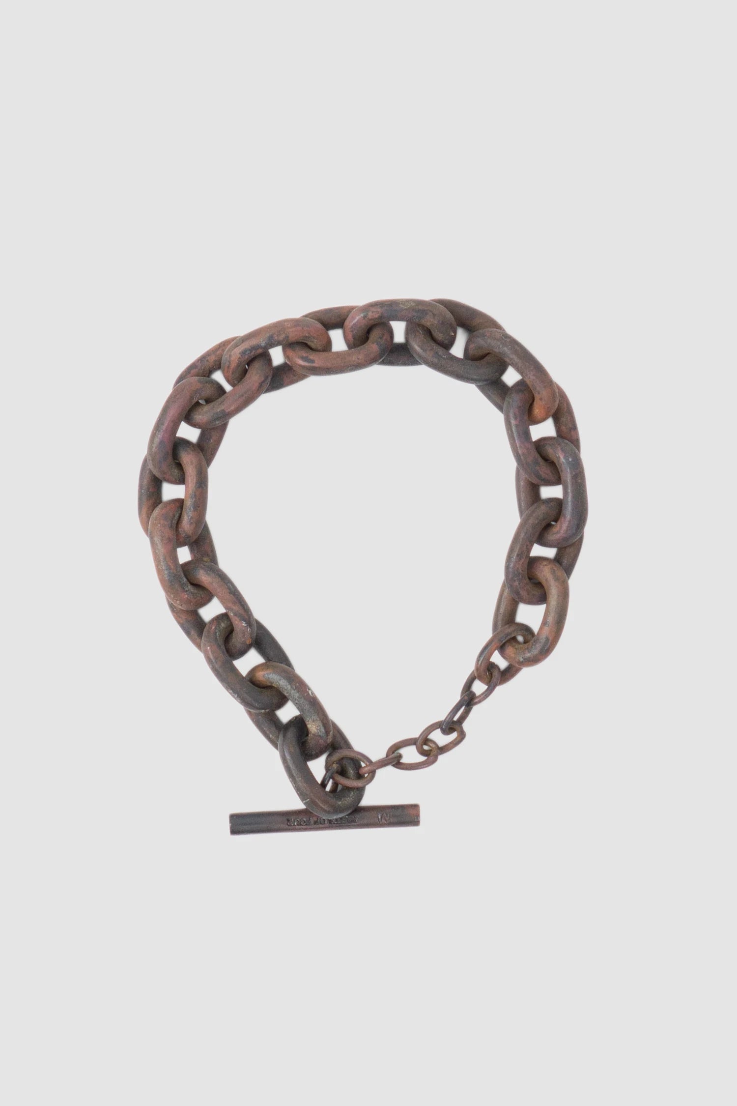 Parts of Four - Dirty Brass Toggle Chain Bracelet Extra Small Links - top round view Parts of Four - Dirty Brass Toggle Chain Bracelet Extra Small Links - top round view