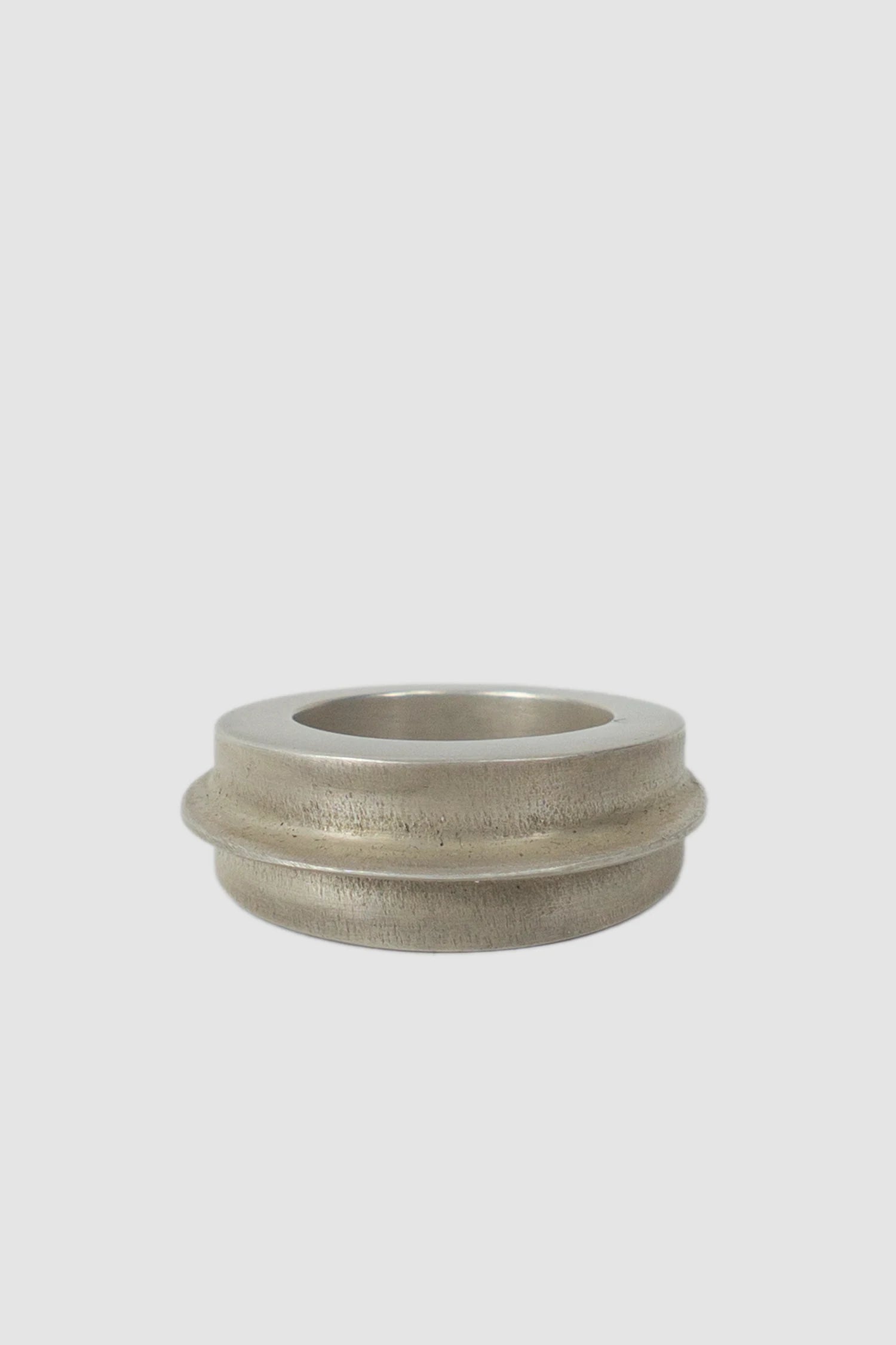 Parts of Four – Dirty Sterling Silver Foldform Crescent Ring 13 mm - flat view - MONO-KROM Gallery Parts of Four – Dirty Sterling Silver Foldform Crescent Ring 13 mm - flat view - MONO-KROM Gallery