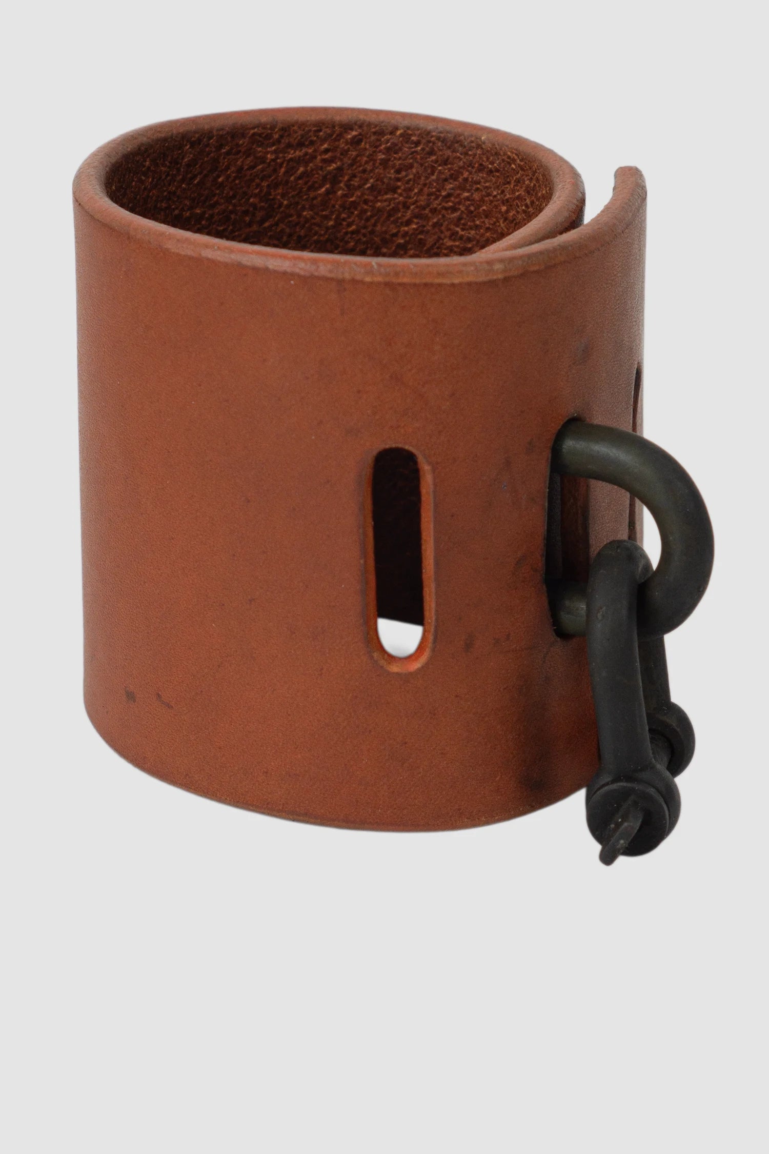 Parts of Four - Orange Leather Black Bronze Restraint Charm Bracelet 70 mm - front right view - MONO-KROM Gallery Parts of Four - Orange Leather Black Bronze Restraint Charm Bracelet 70 mm - front right view - MONO-KROM Gallery