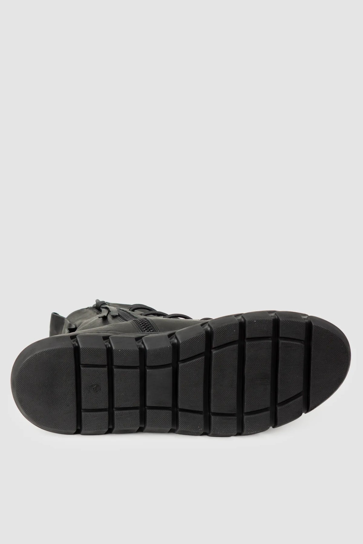 Puro Secret - Black Lamb Leather Sneaker Boots - Left sole view Puro Secret - Black Lamb Leather Sneaker Boots - Left sole view