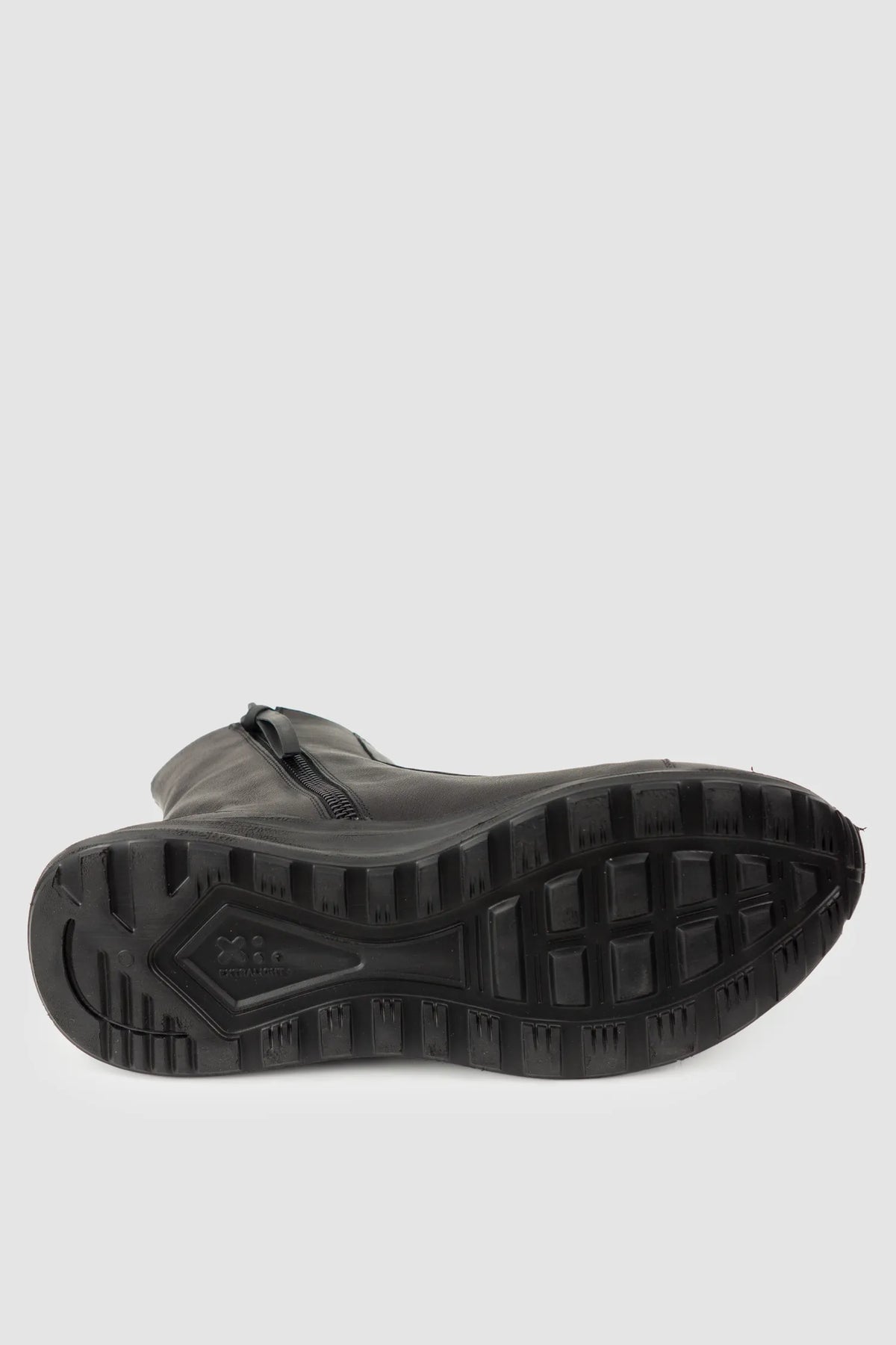 Puro Secret - Black Offset Leather High-Top Sneakers - Left sole view Puro Secret - Black Offset Leather High-Top Sneakers - Left sole view