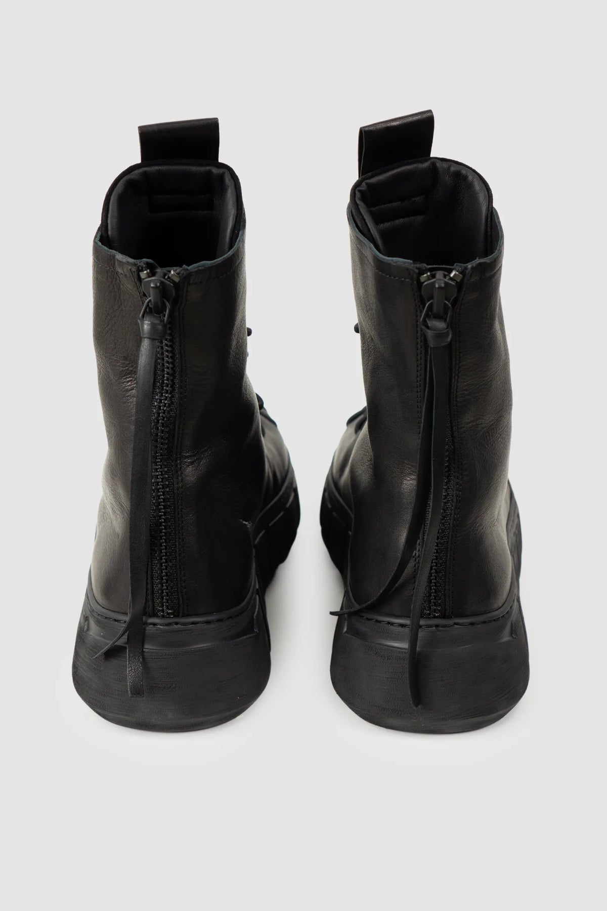 Puro Secret - Black Suede Leather Back Zip Boots - Pair back view Puro Secret - Black Suede Leather Back Zip Boots - Pair back view