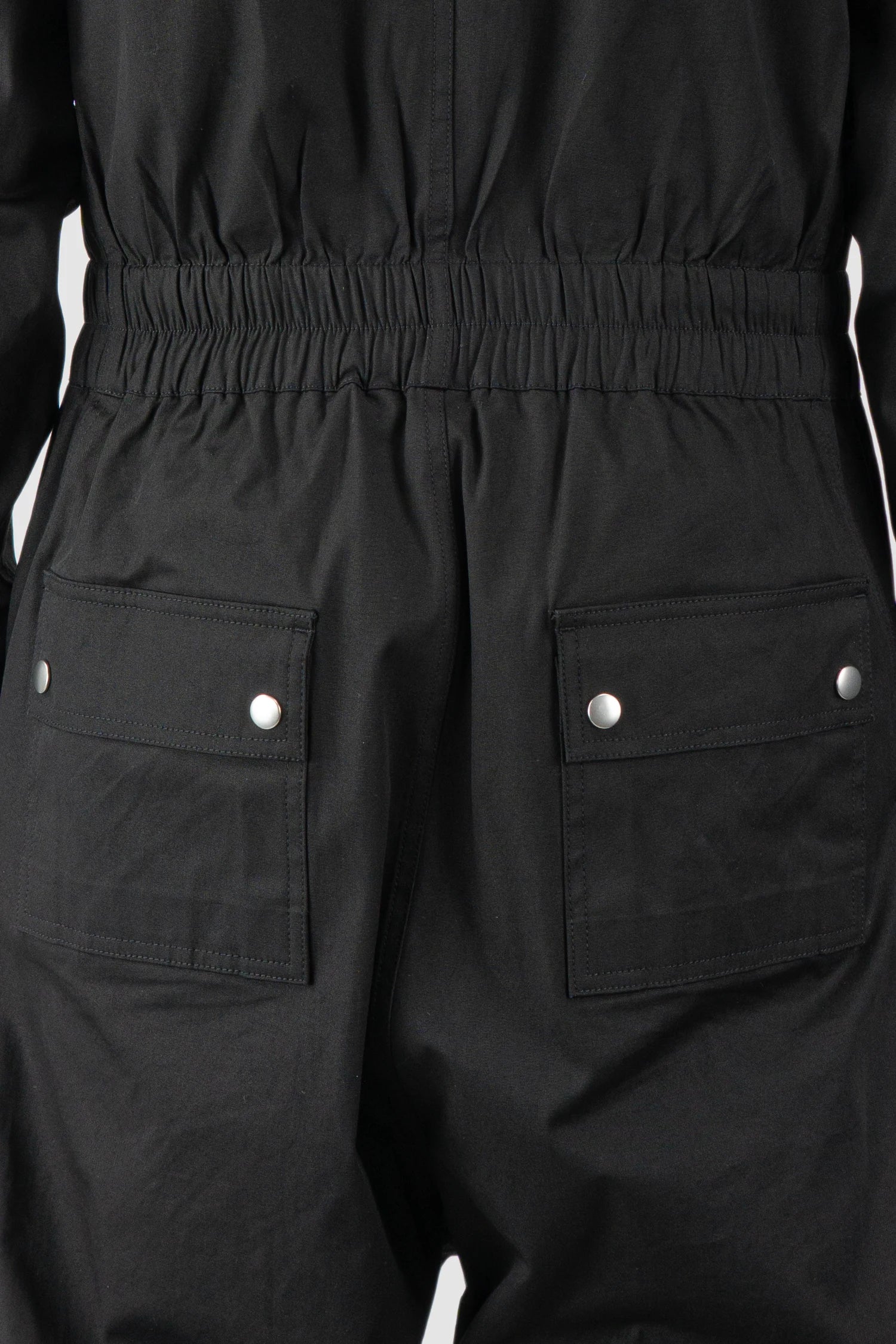 Rick Owens - Black Short Gary Flightsuit SS21 "Phlegeton" - back pocket detail view Rick Owens - Black Short Gary Flightsuit SS21 "Phlegeton" - back pocket detail view