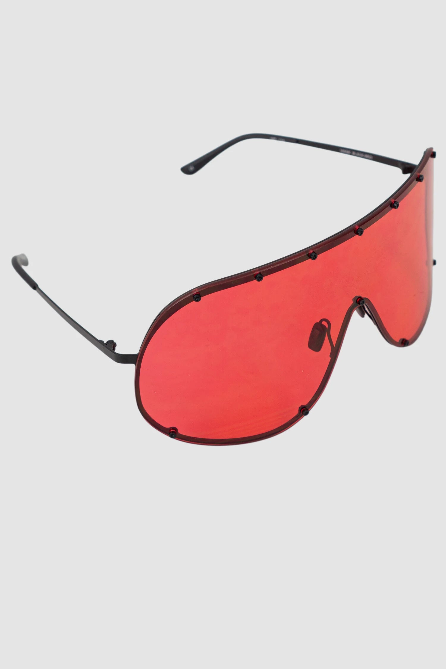 Rick Owens - Red Shield Sunglasses FW19 "Larry" - right view Rick Owens - Red Shield Sunglasses FW19 "Larry" - right view