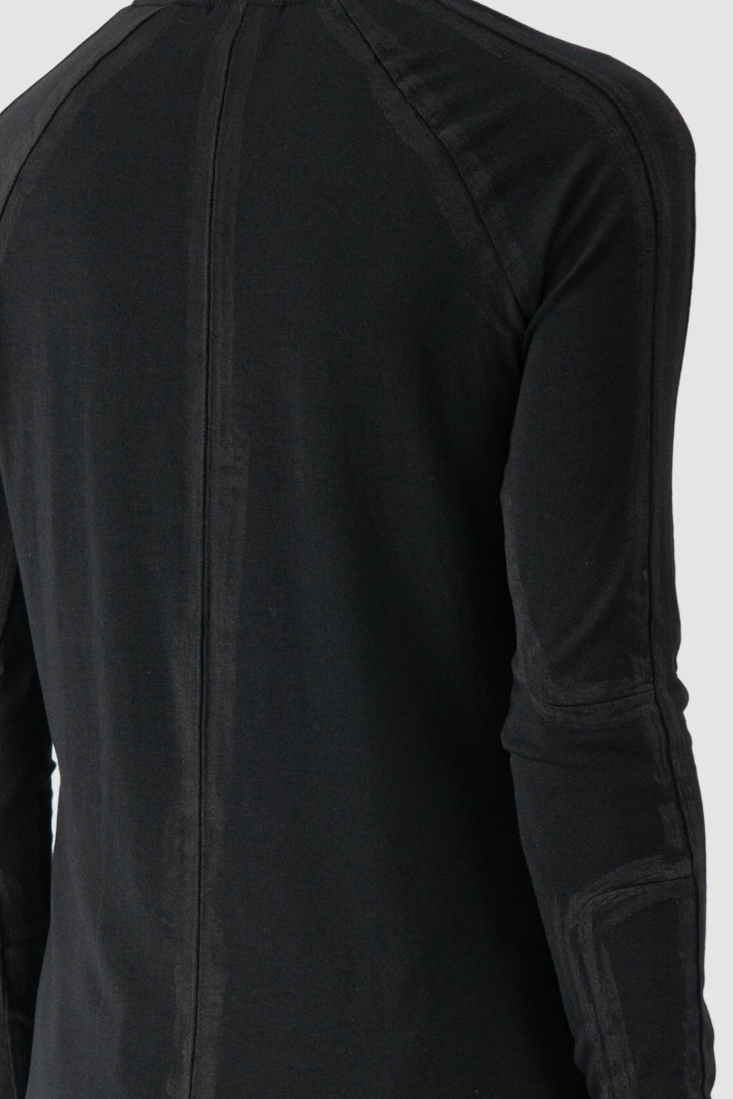 Thom Krom - model back detail view of Black Hand-Painted Long Sleeve Shirt