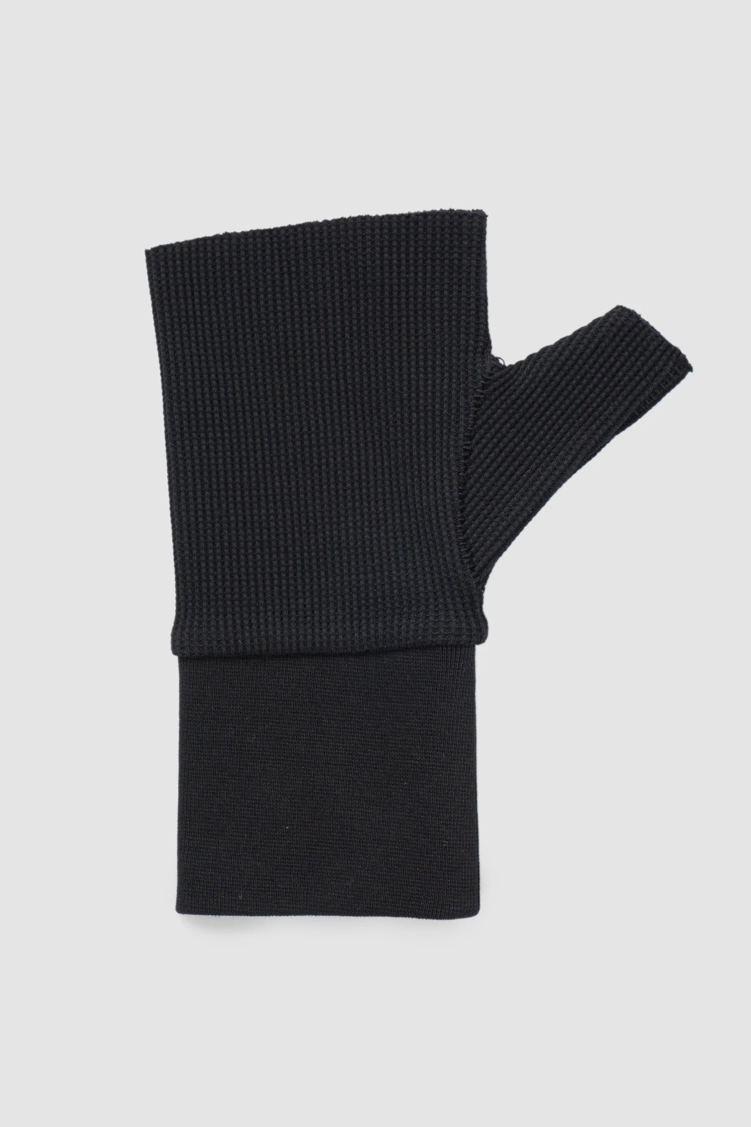 Thom Krom - left piece of black Cutted Structured Cotton Gloves - GLOVES-M-52