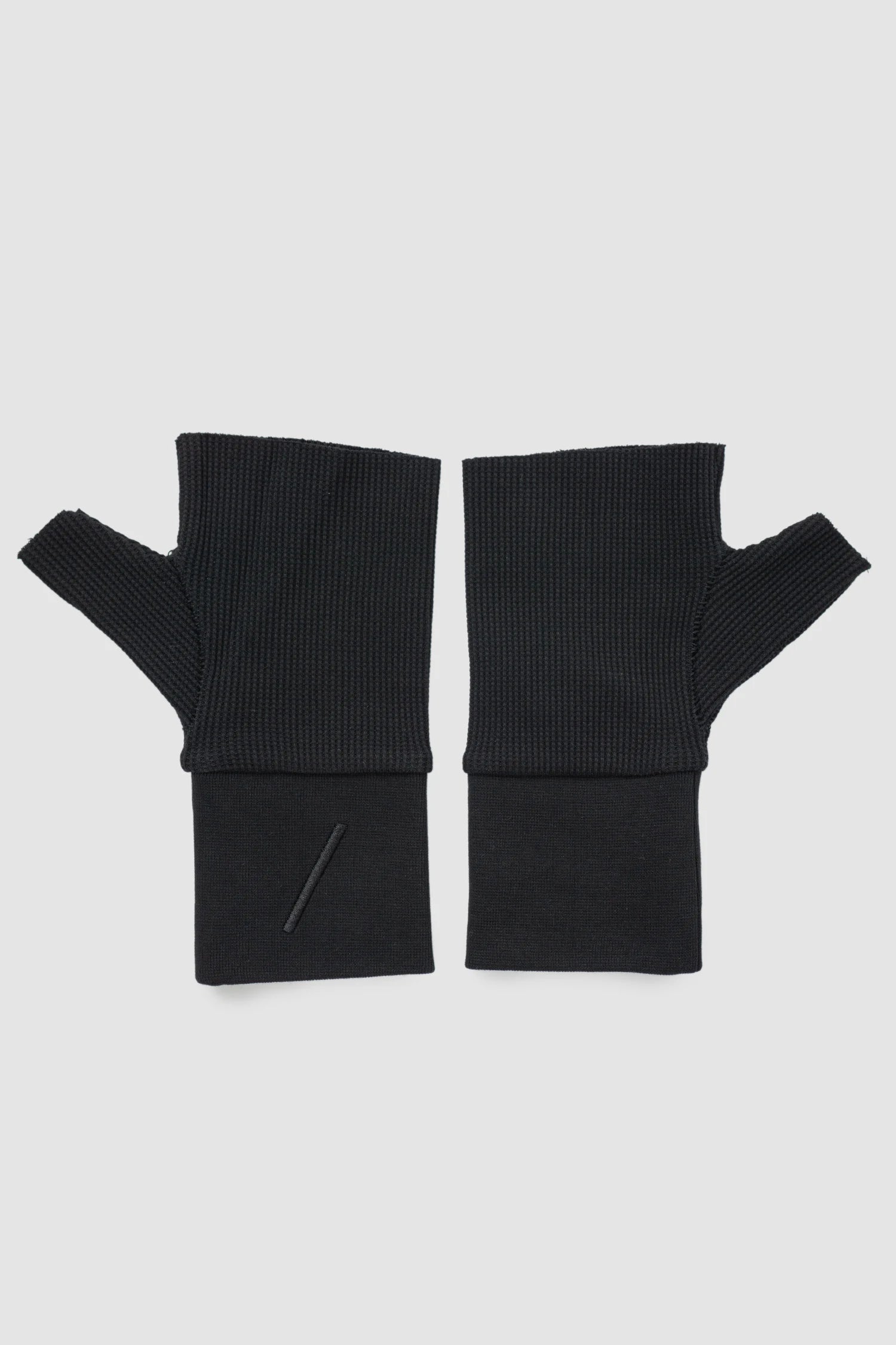 Thom Krom - pair view of black Cutted Structured Cotton Gloves - GLOVES-M-52