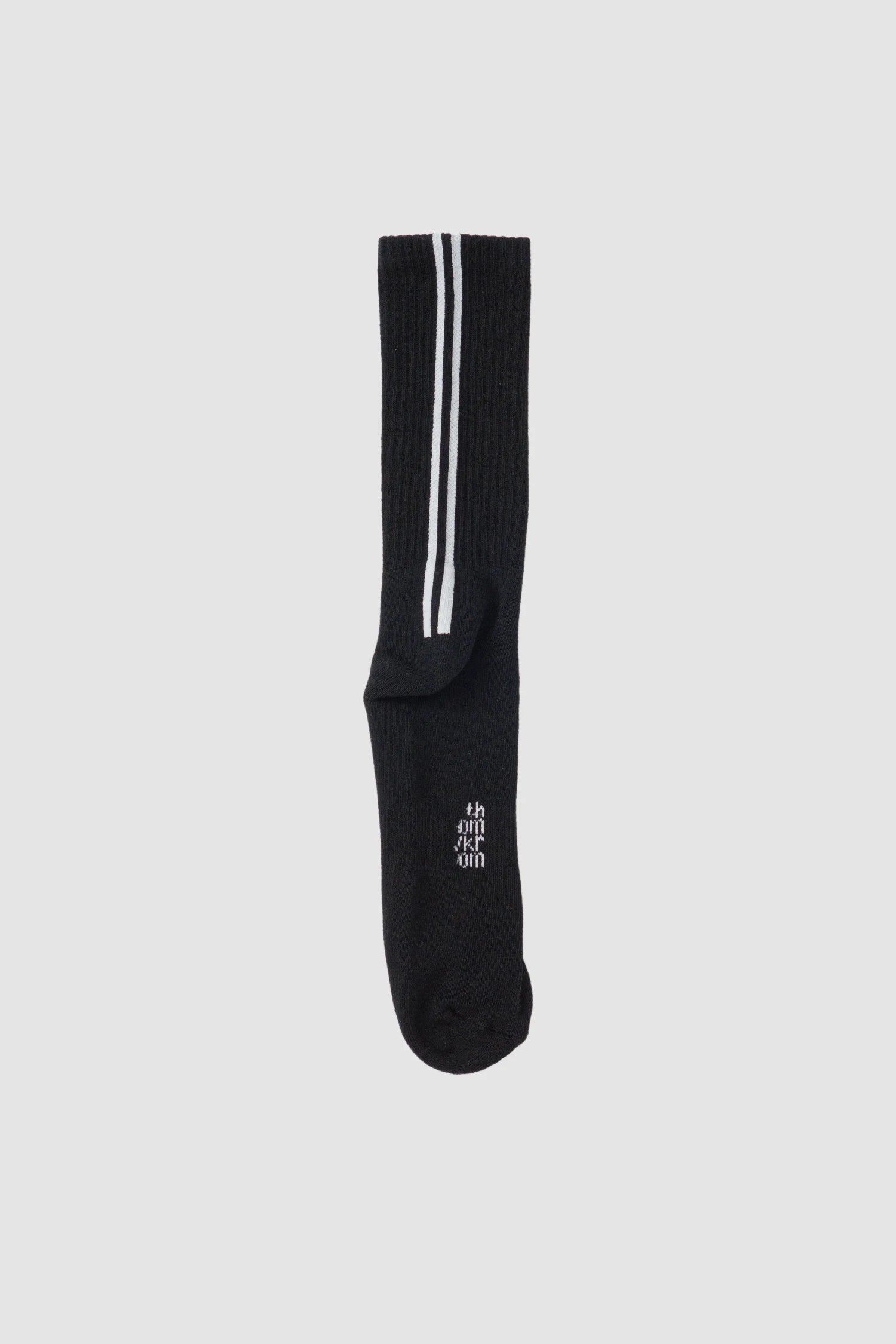 Thom Krom - item back view of men’s Black Contrast Stripe Organic Cotton Socks - SOCK-10