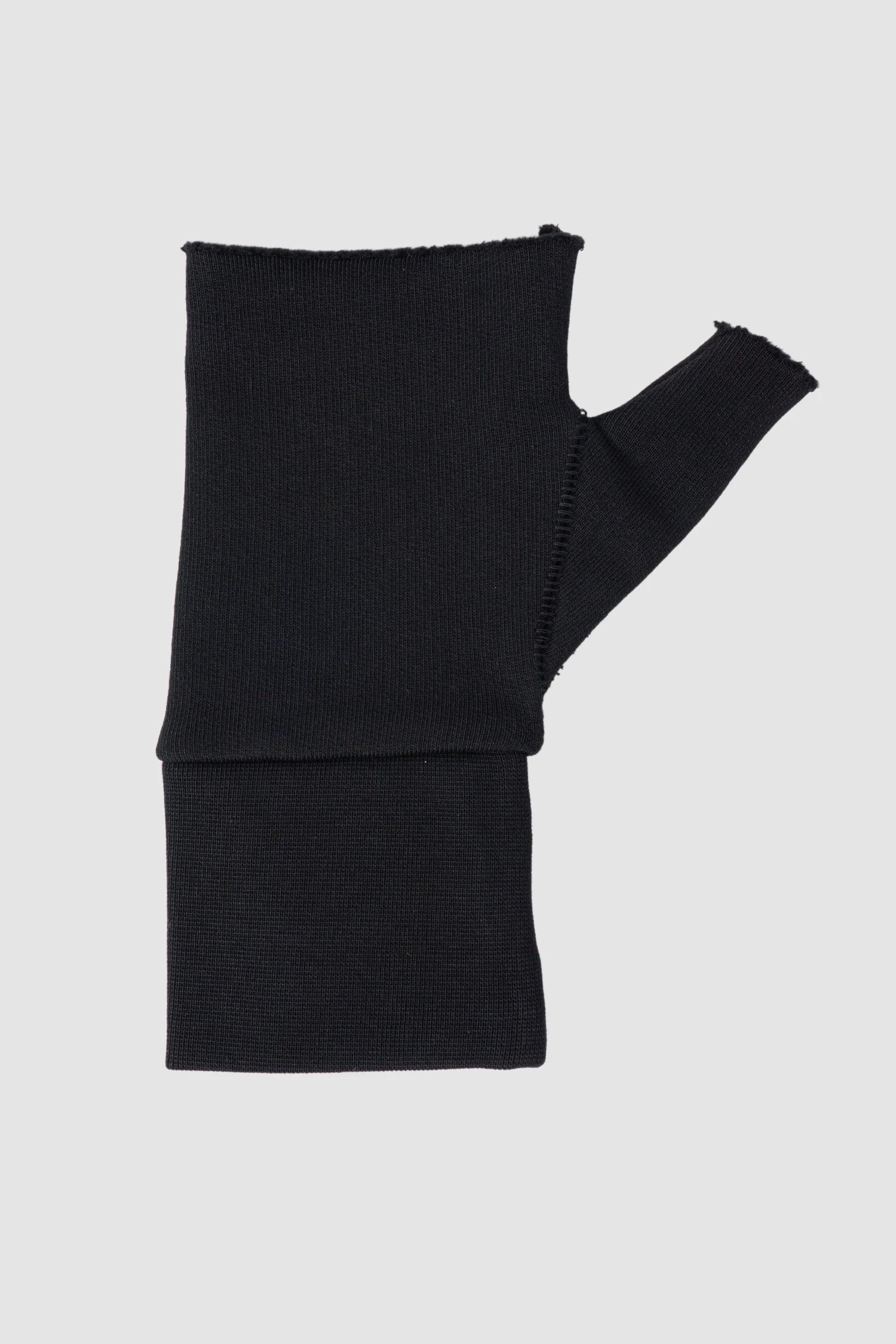 Thom Krom – Men's Black Cut Finger Cotton Gloves - item right inside view Thom Krom – Men's Black Cut Finger Cotton Gloves - item right inside view