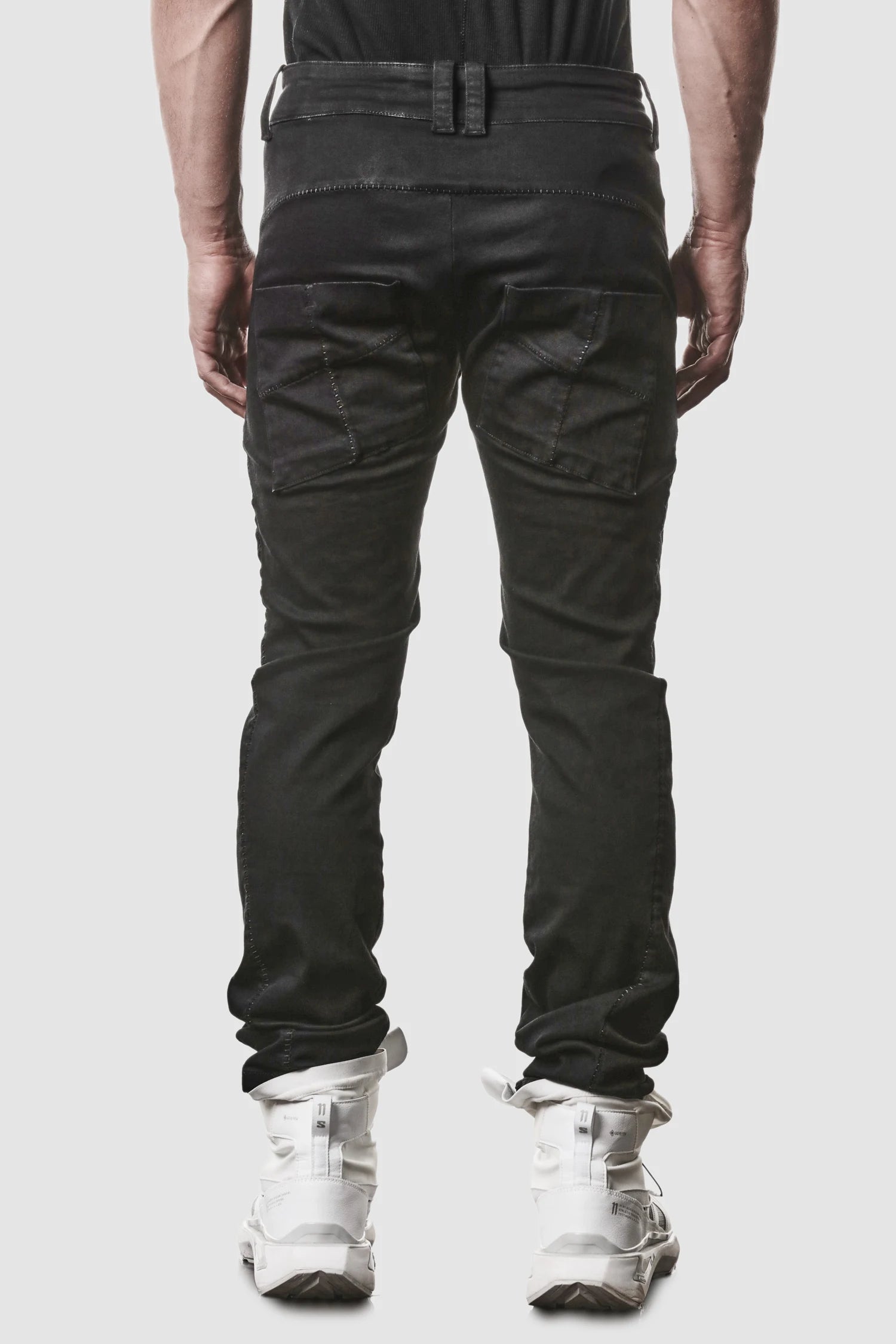 Schwarze Stretch-Denim-Hose