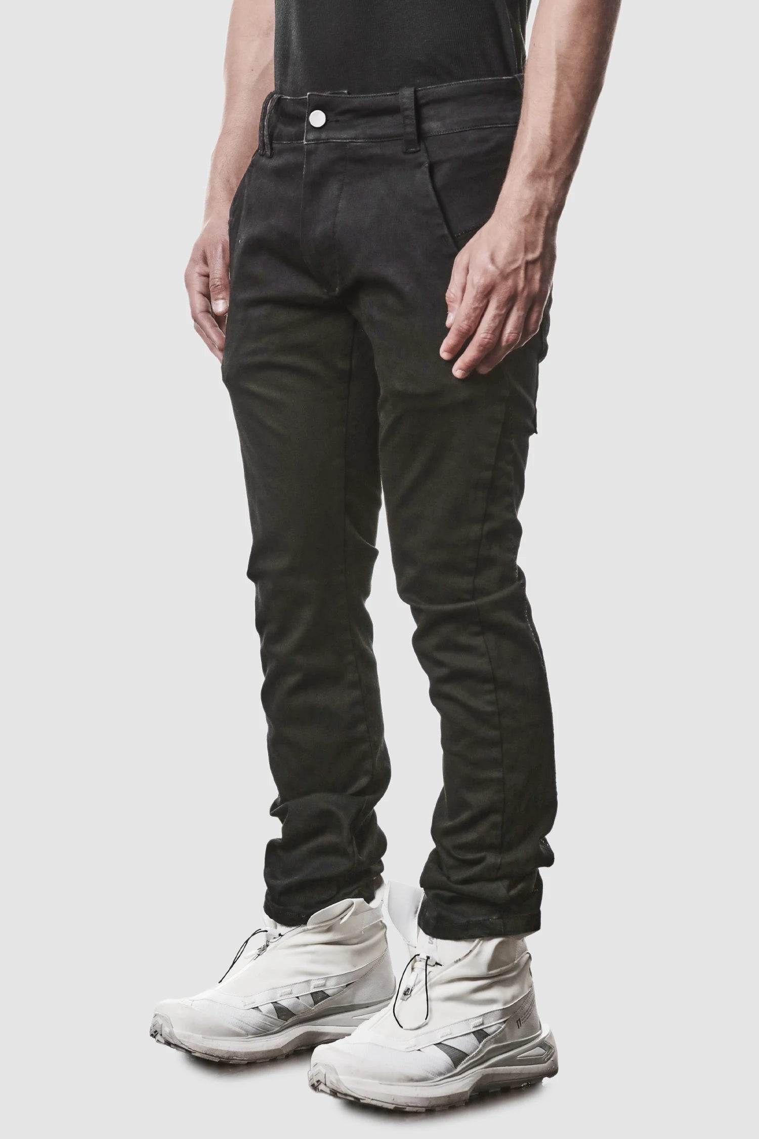 Schwarze Stretch-Denim-Hose