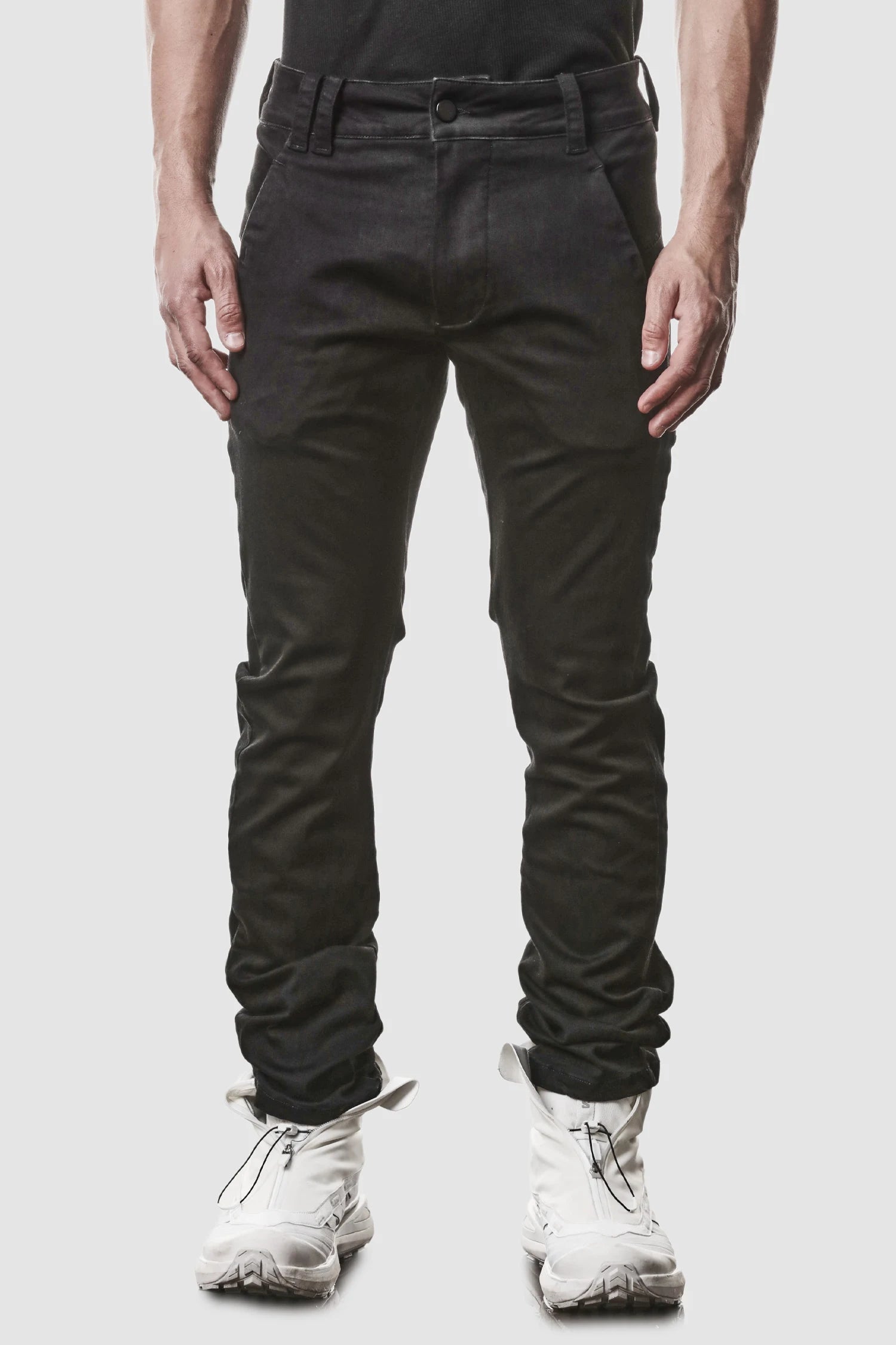 Schwarze Stretch-Denim-Hose