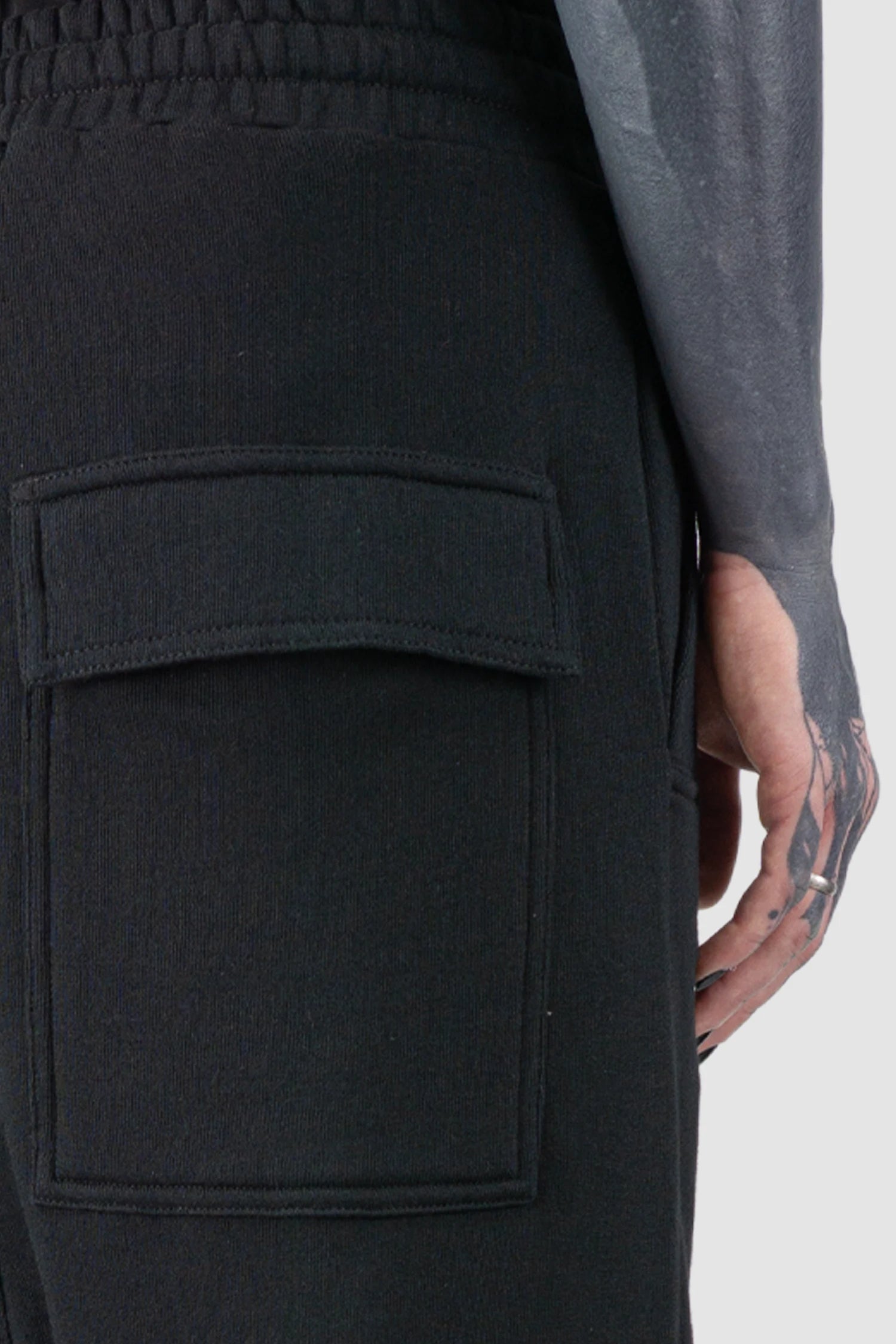 Black Relaxed Low Crotch Sweat Trousers