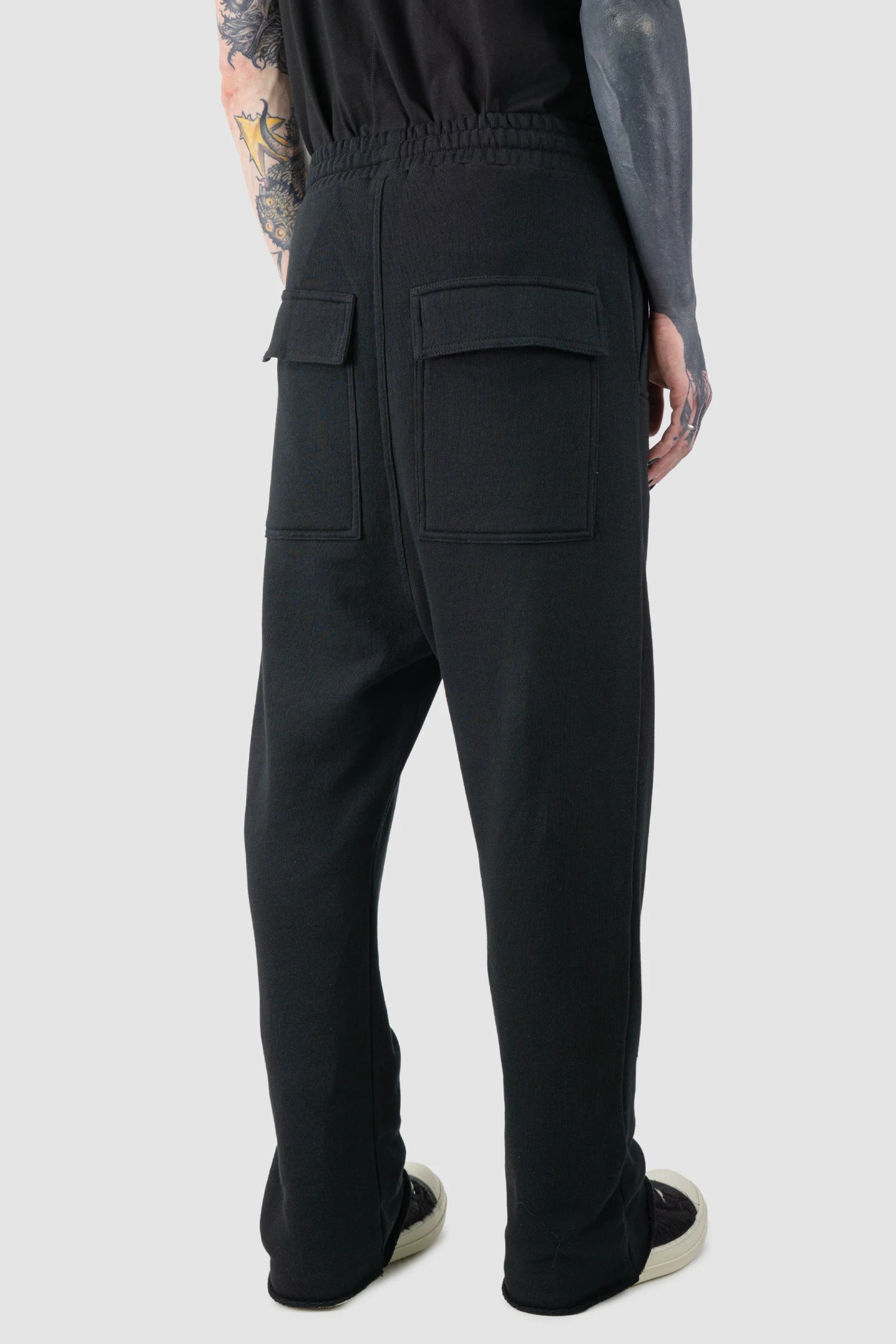Black Relaxed Low Crotch Sweat Trousers
