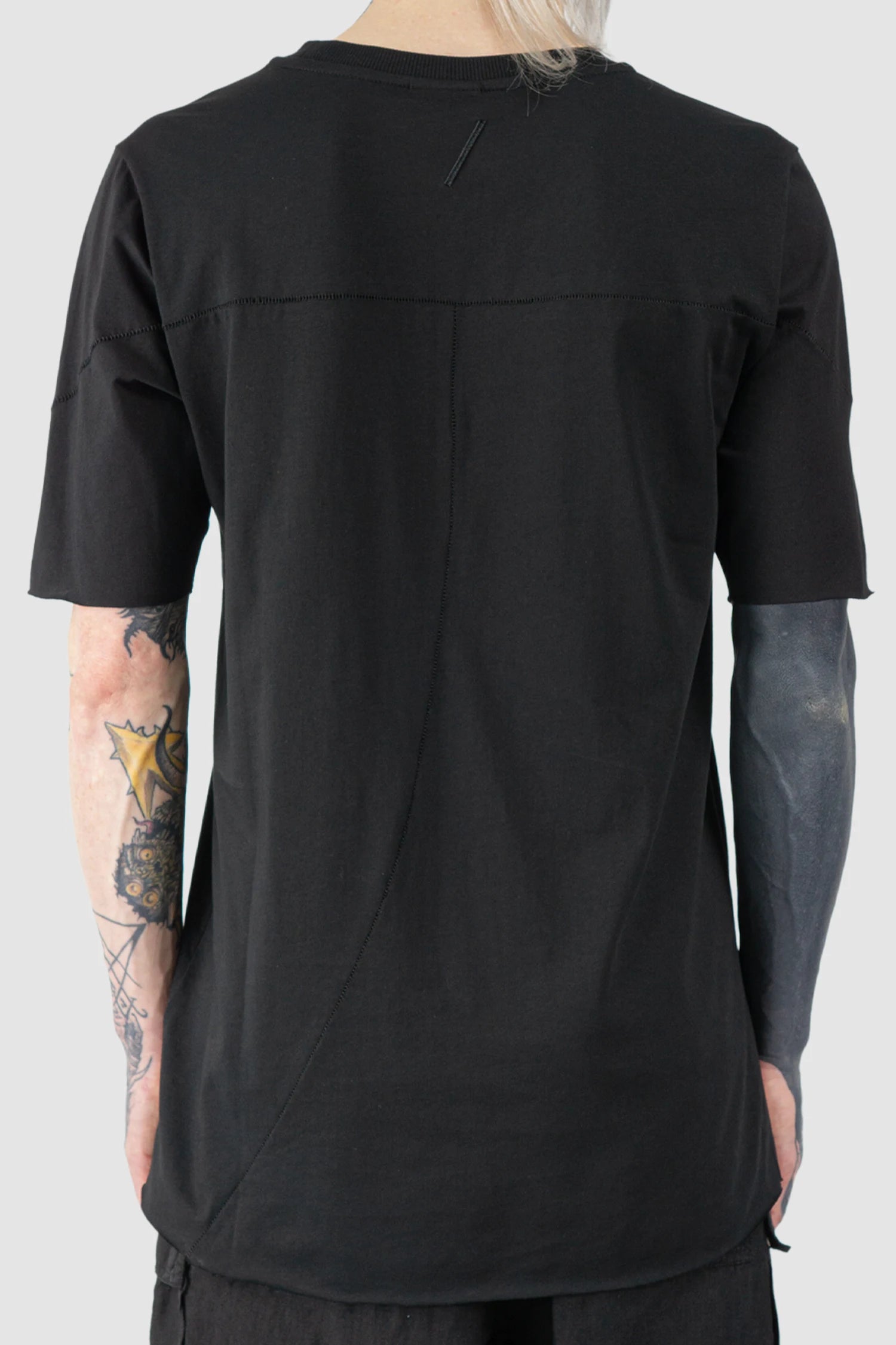 Black Round Neck Cotton T-Shirt