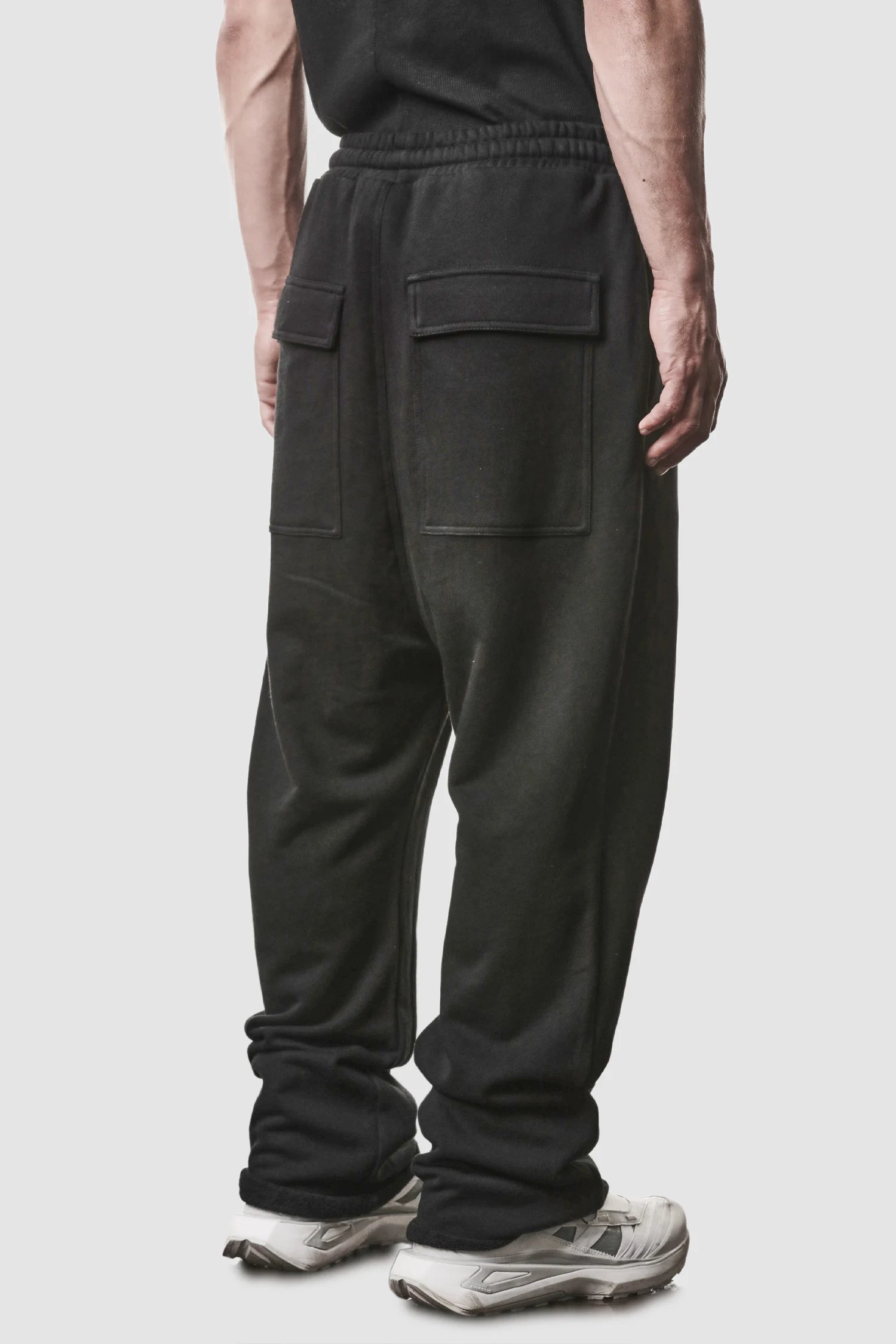 Black Relaxed Low Crotch Sweat Trousers