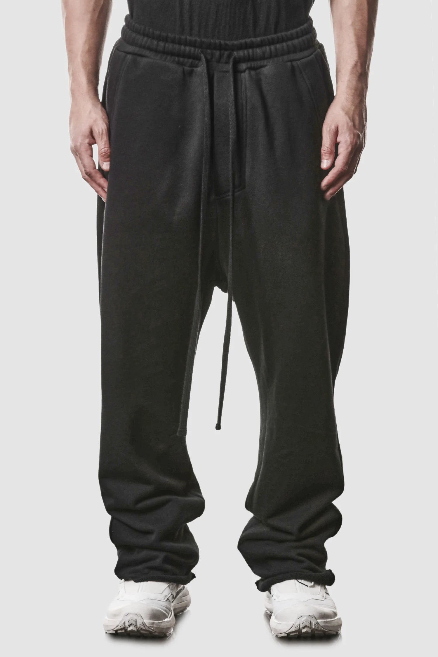 Black Relaxed Low Crotch Sweat Trousers