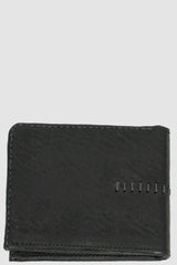 0.Hide - closed view of Vegetable Black Tanned Black Horse Leather Bi-Fold Wallet from the Permanent Collection with Card Slots Cash Pocket.